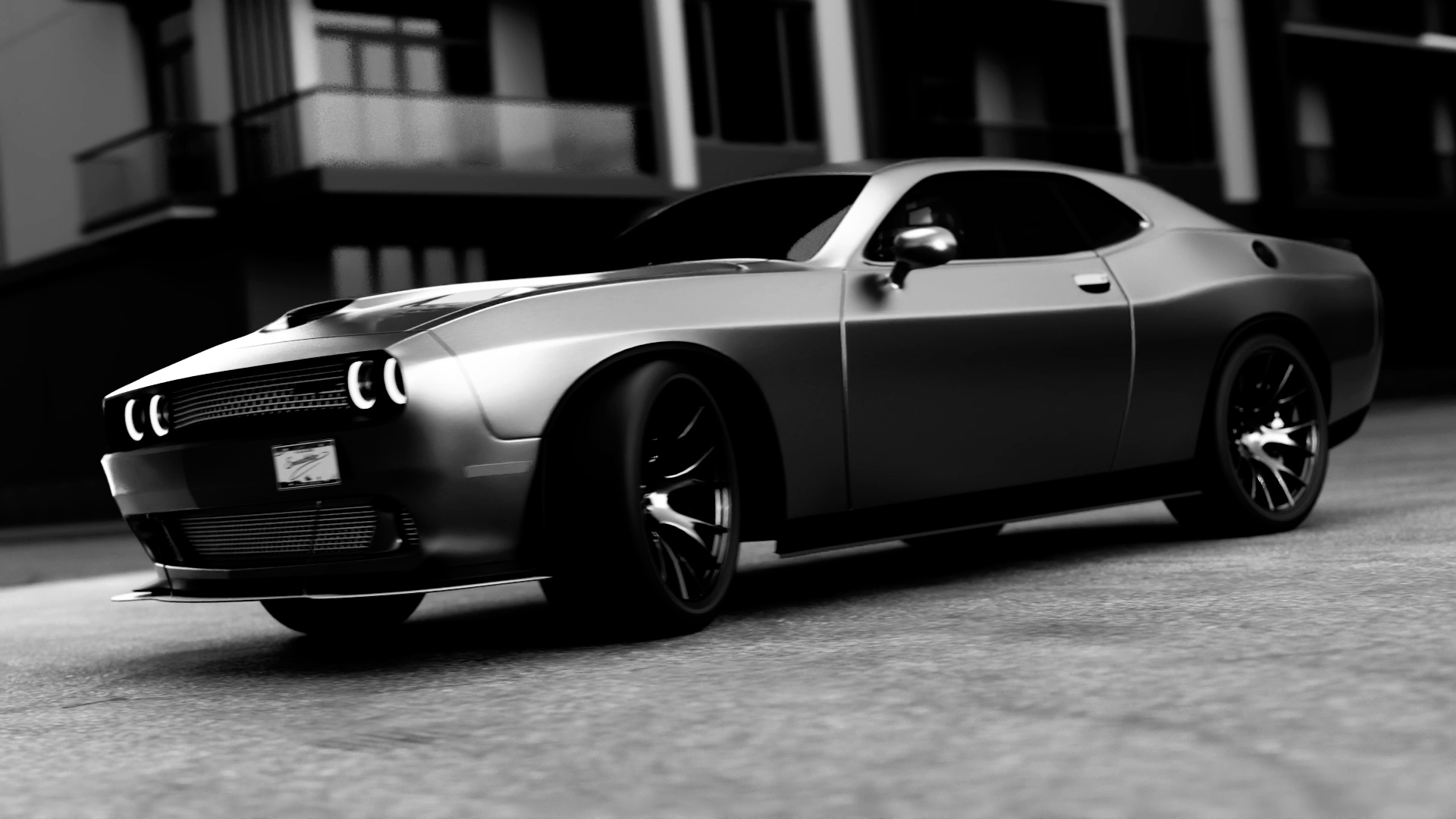 DODGE CHALLENGER. BLACK AND WHITE. — Изображение №4 — 3D, Анимация на Dprofile