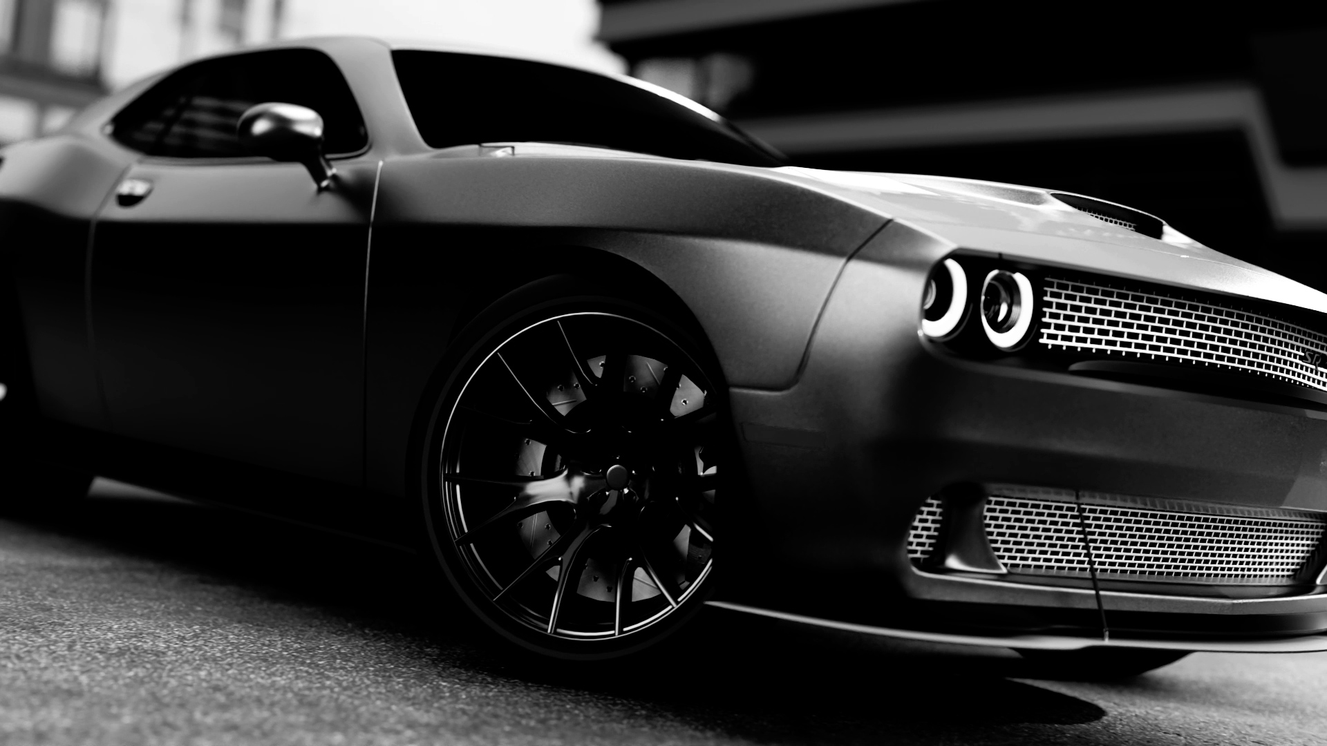 DODGE CHALLENGER. BLACK AND WHITE. — Изображение №1 — 3D, Анимация на Dprofile
