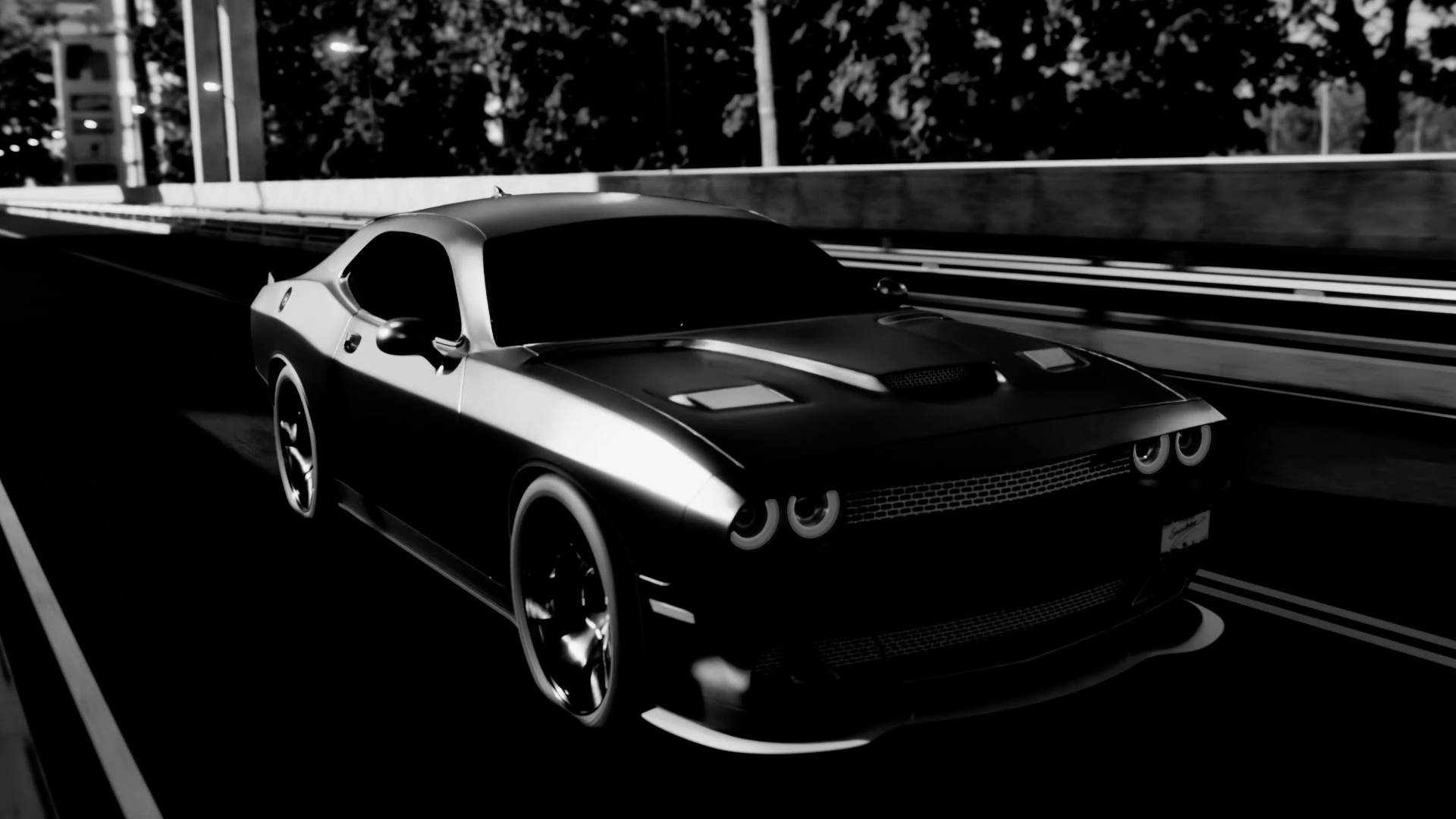 DODGE CHALLENGER. BLACK AND WHITE. — Изображение №11 — 3D, Анимация на Dprofile