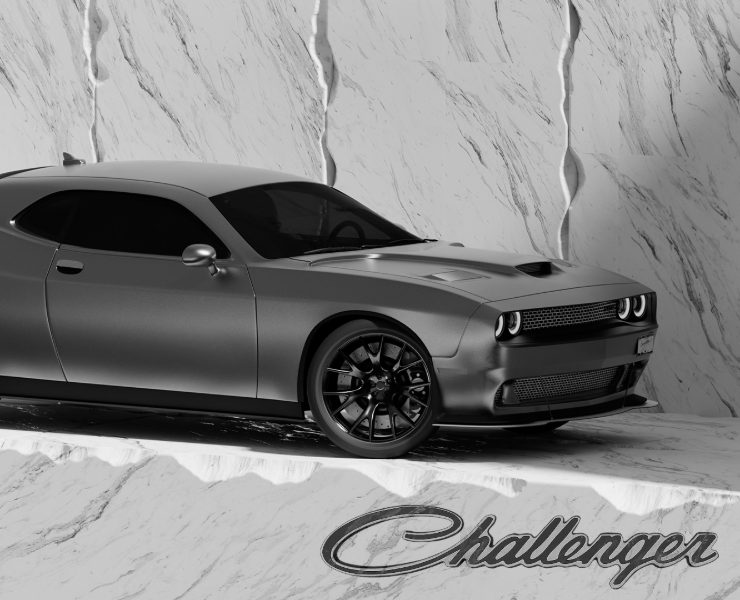 DODGE CHALLENGER. BLACK AND WHITE. — 3D, Анимация на Dprofile