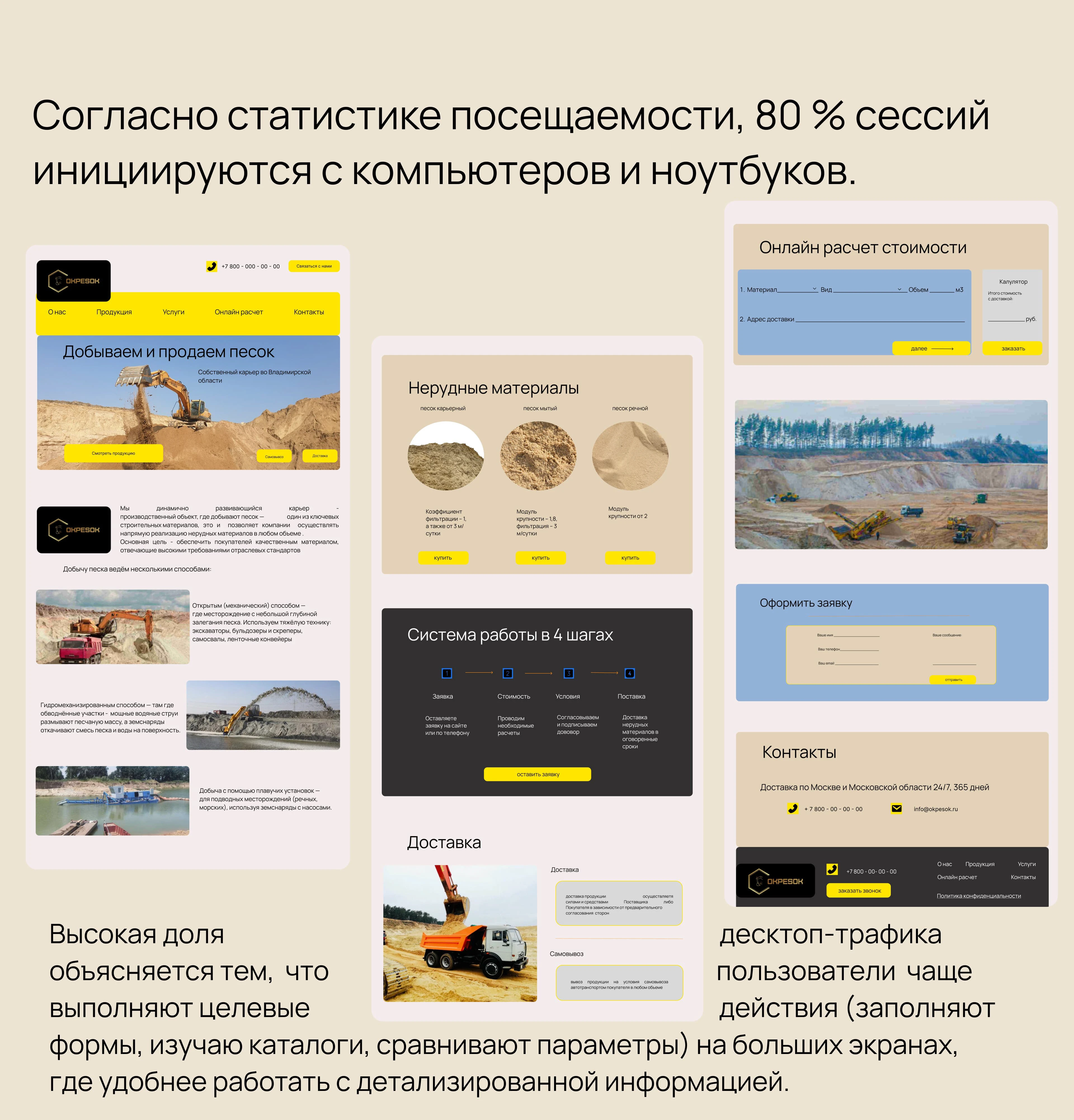 OkPesok | Добыча нерудных материалов — Изображение №6 — Интерфейсы, Брендинг на Dprofile
