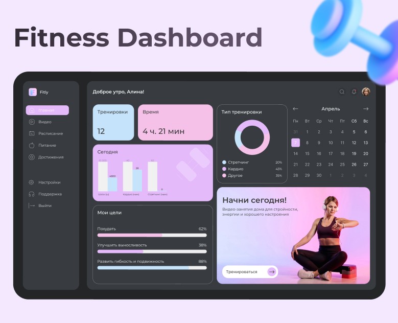 Dashboard | Дашборд | Health tracking — Интерфейсы на Dprofile