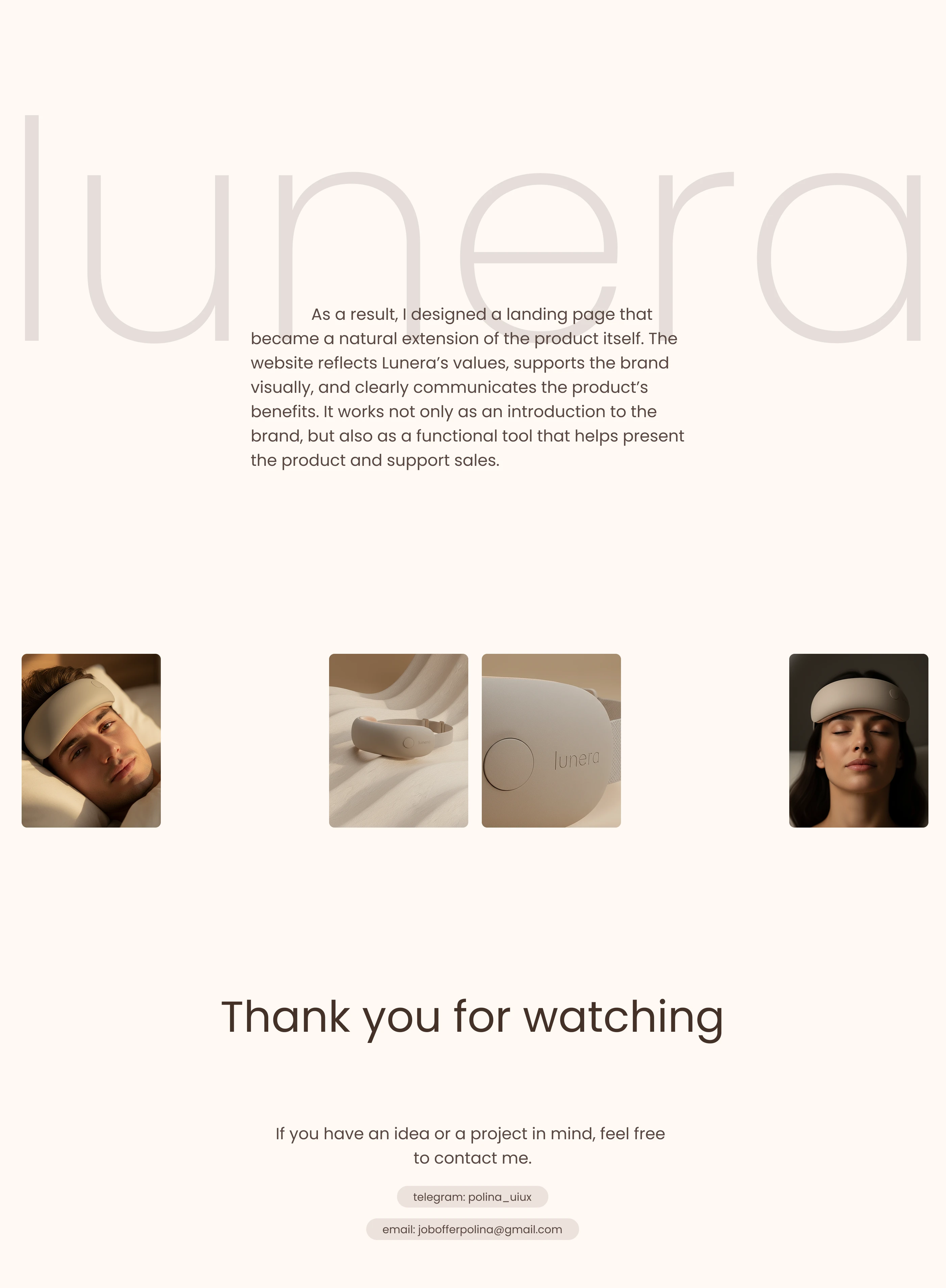 sleeping headband Lunera - landing page — Изображение №6 — Интерфейсы, Анимация на Dprofile