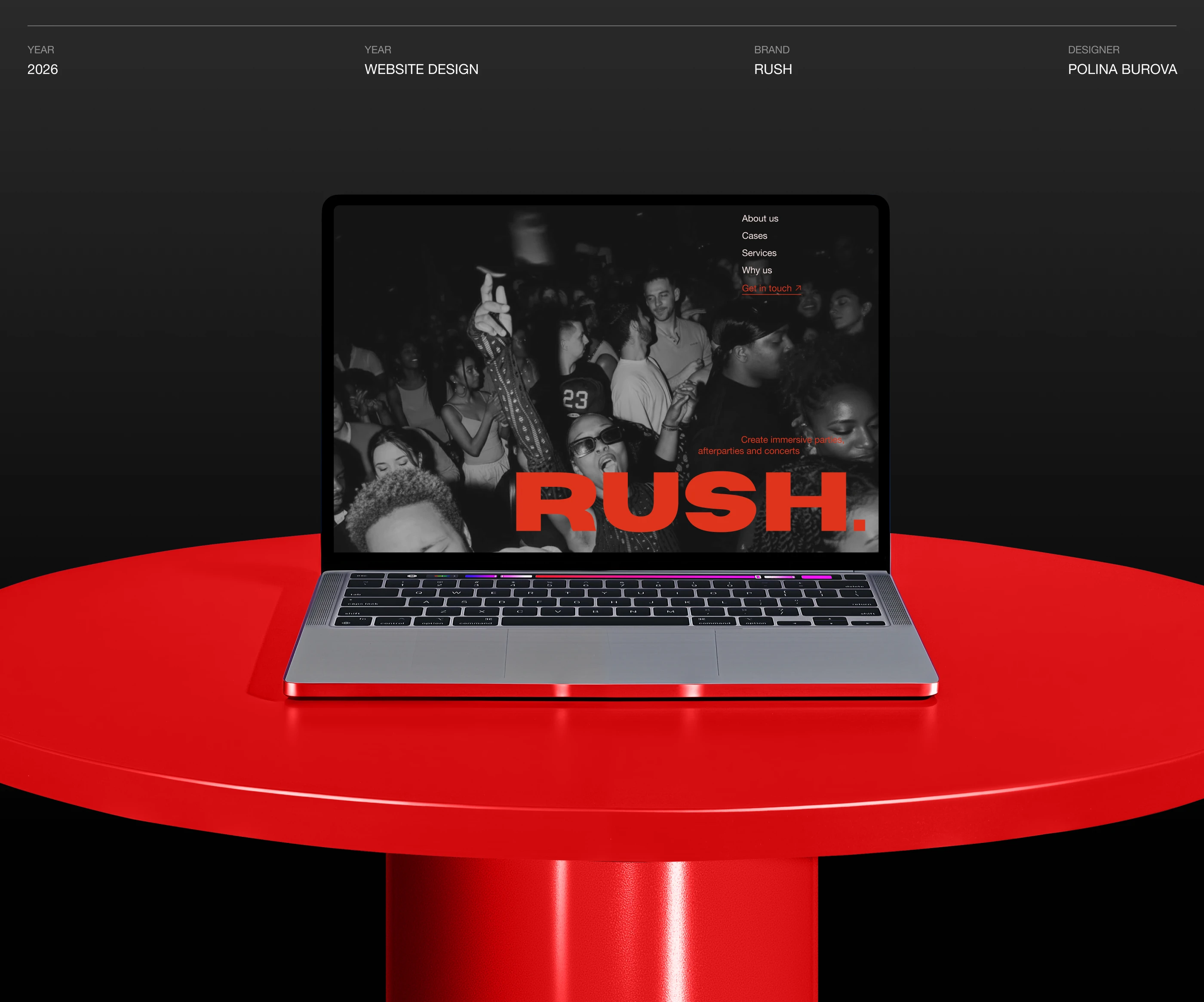 RUSH | Website Design for event agency — Изображение №1 — Интерфейсы, Анимация на Dprofile