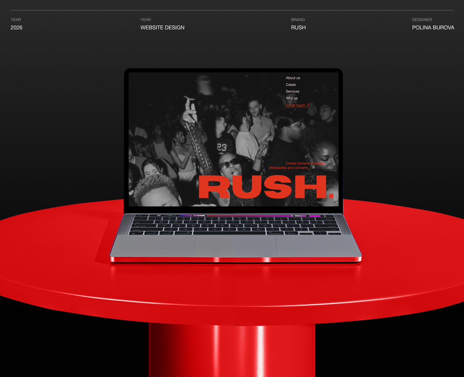 RUSH | Website Design for event agency — Интерфейсы, Анимация на Dprofile