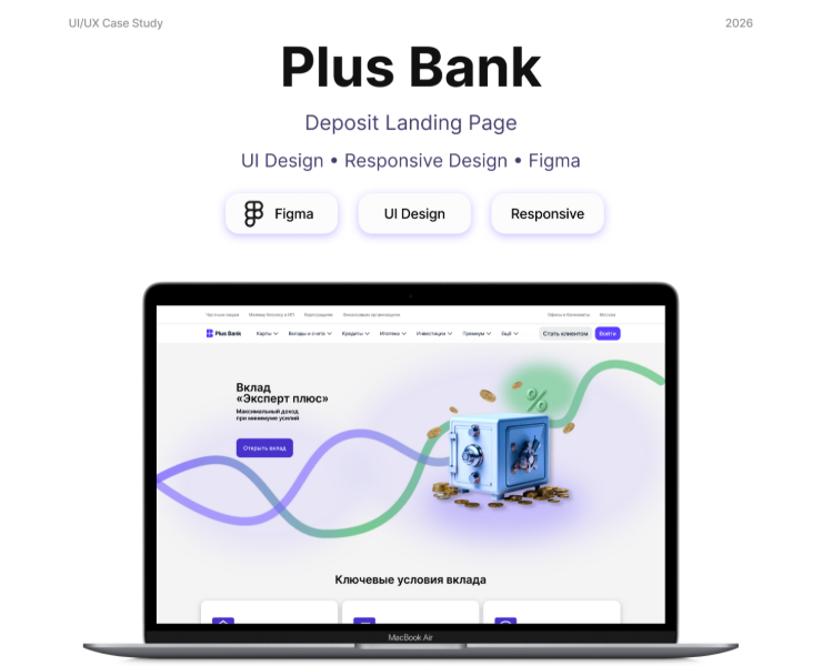 Plus Bank — Deposit Landing Page на Dprofile