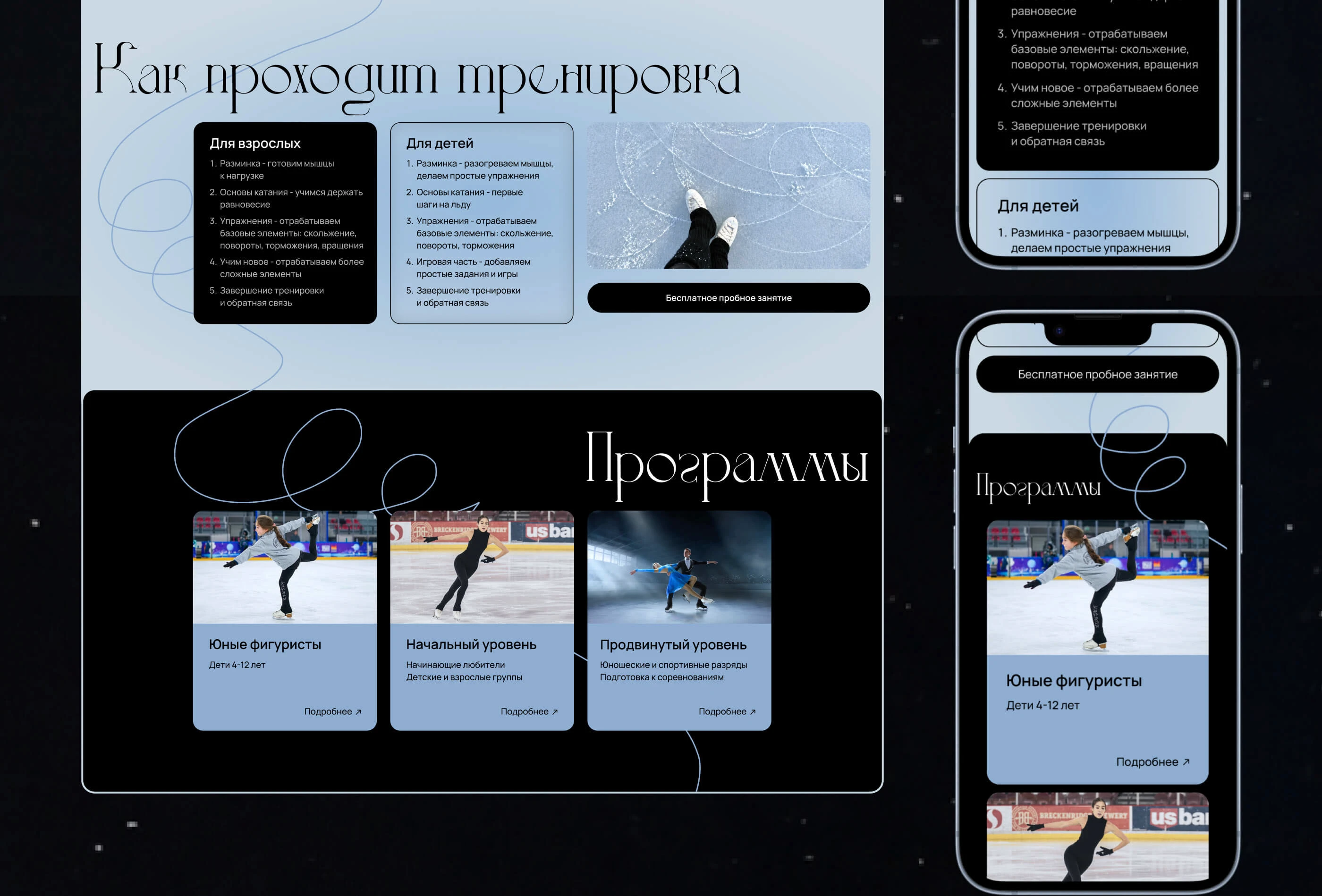 Сайт для школы фигурного катания | UI/UX design — Изображение №11 — Интерфейсы на Dprofile
