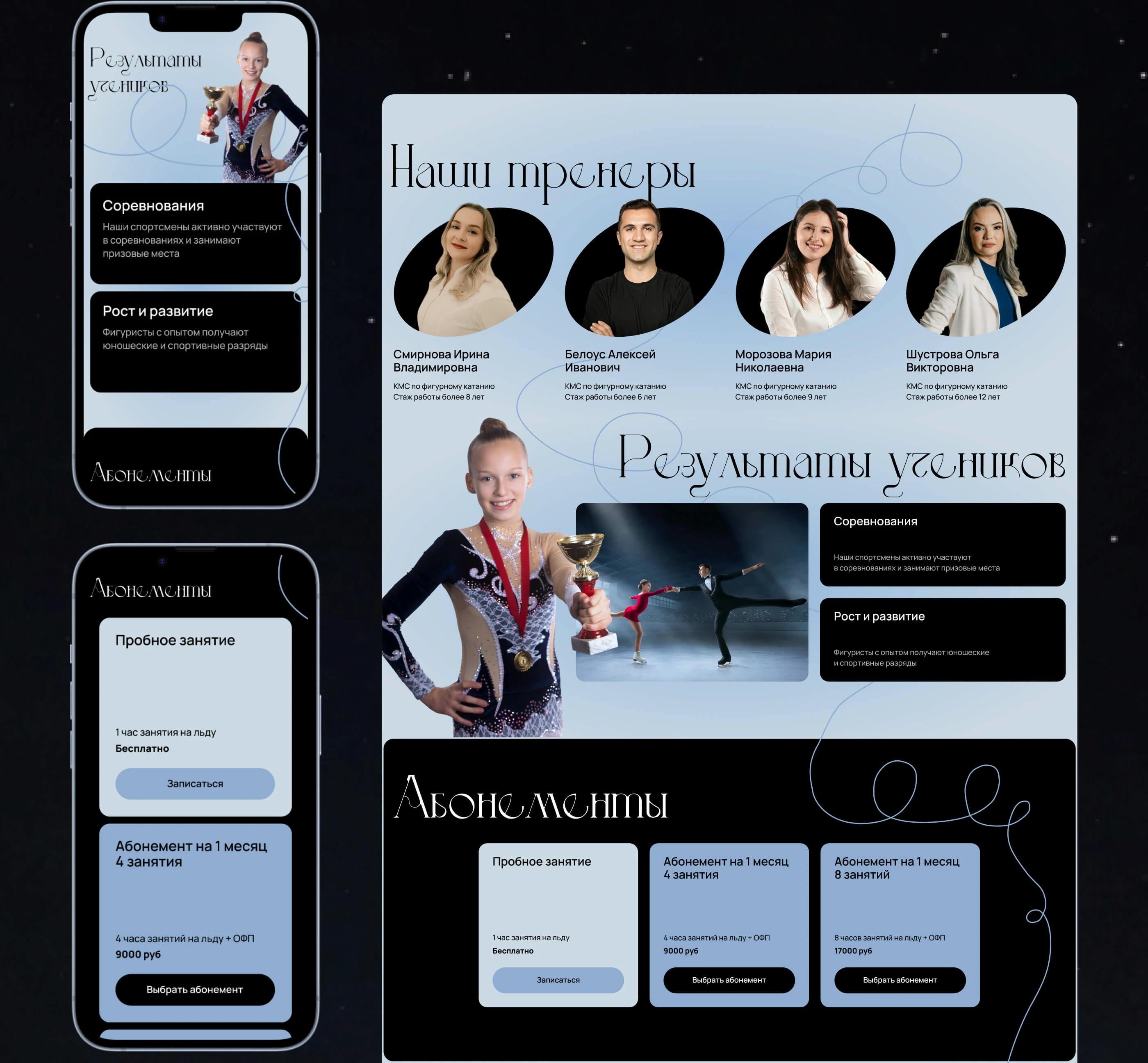 Сайт для школы фигурного катания | UI/UX design — Изображение №12 — Интерфейсы на Dprofile