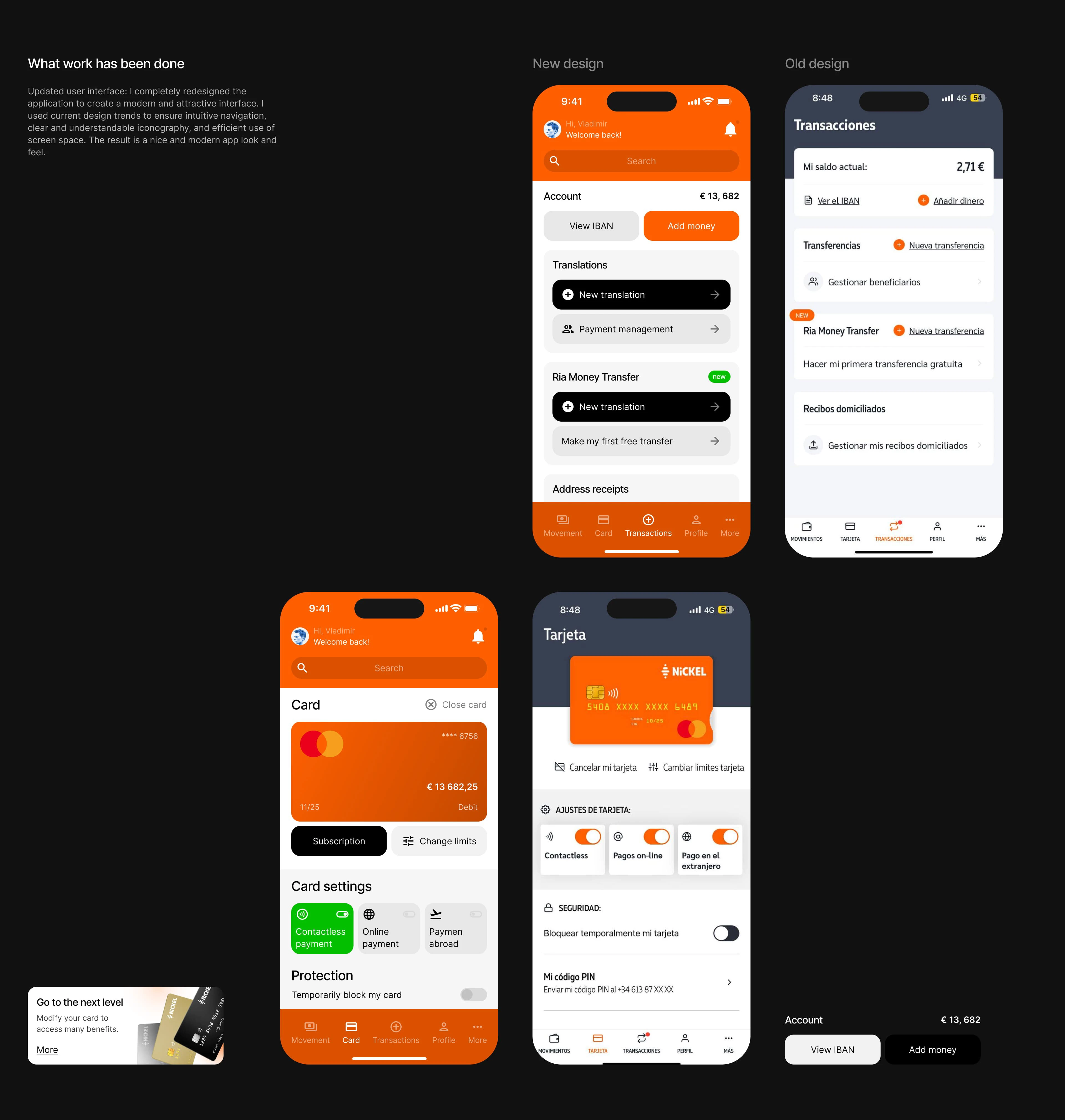 Nickel Bank App / Редизайн концепт — Изображение №2 — Интерфейсы на Dprofile