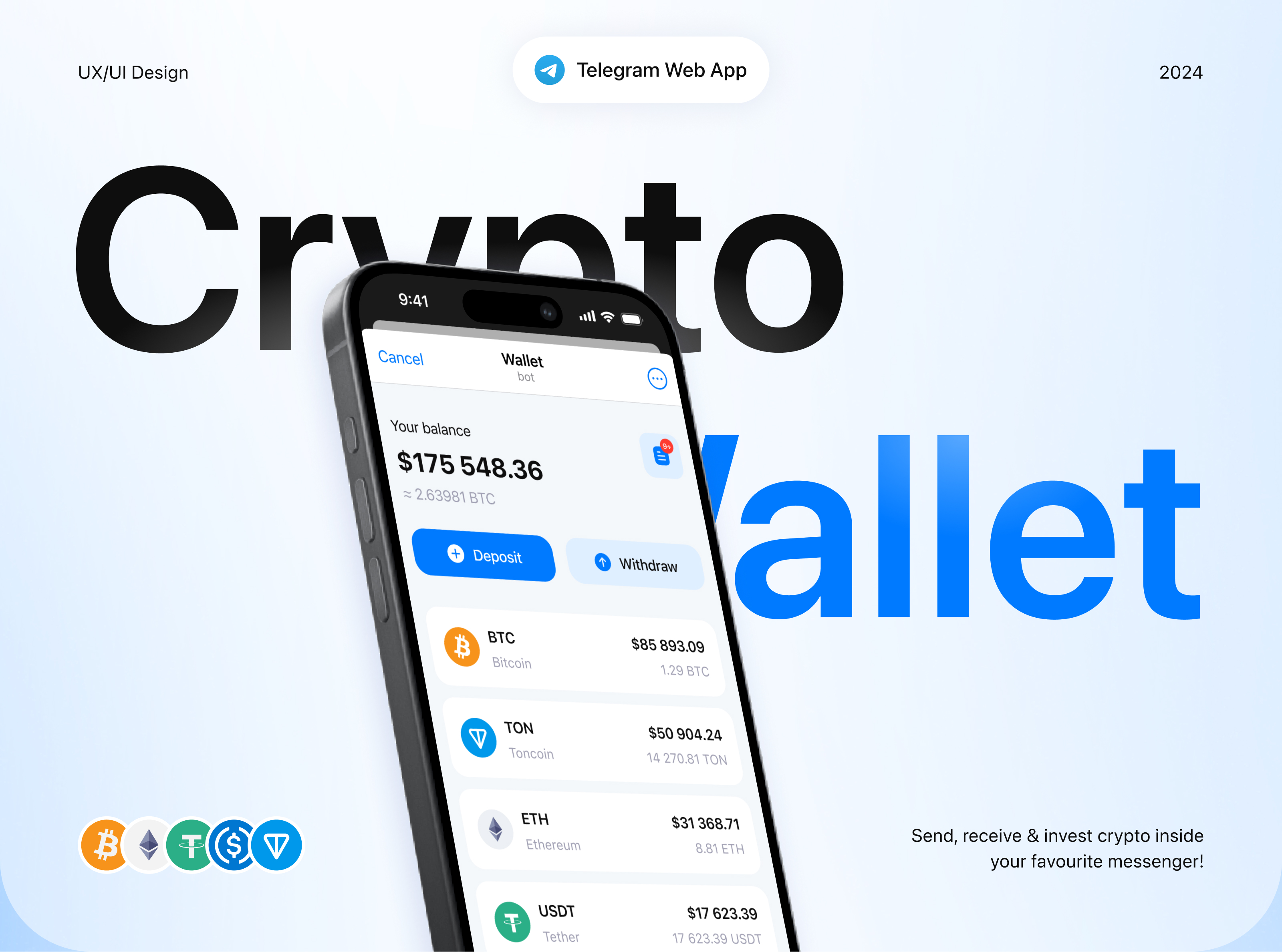 Telegram Web App Crypto Wallet (TWA) - UI/UX Case Study — Изображение №1 — Интерфейсы на Dprofile