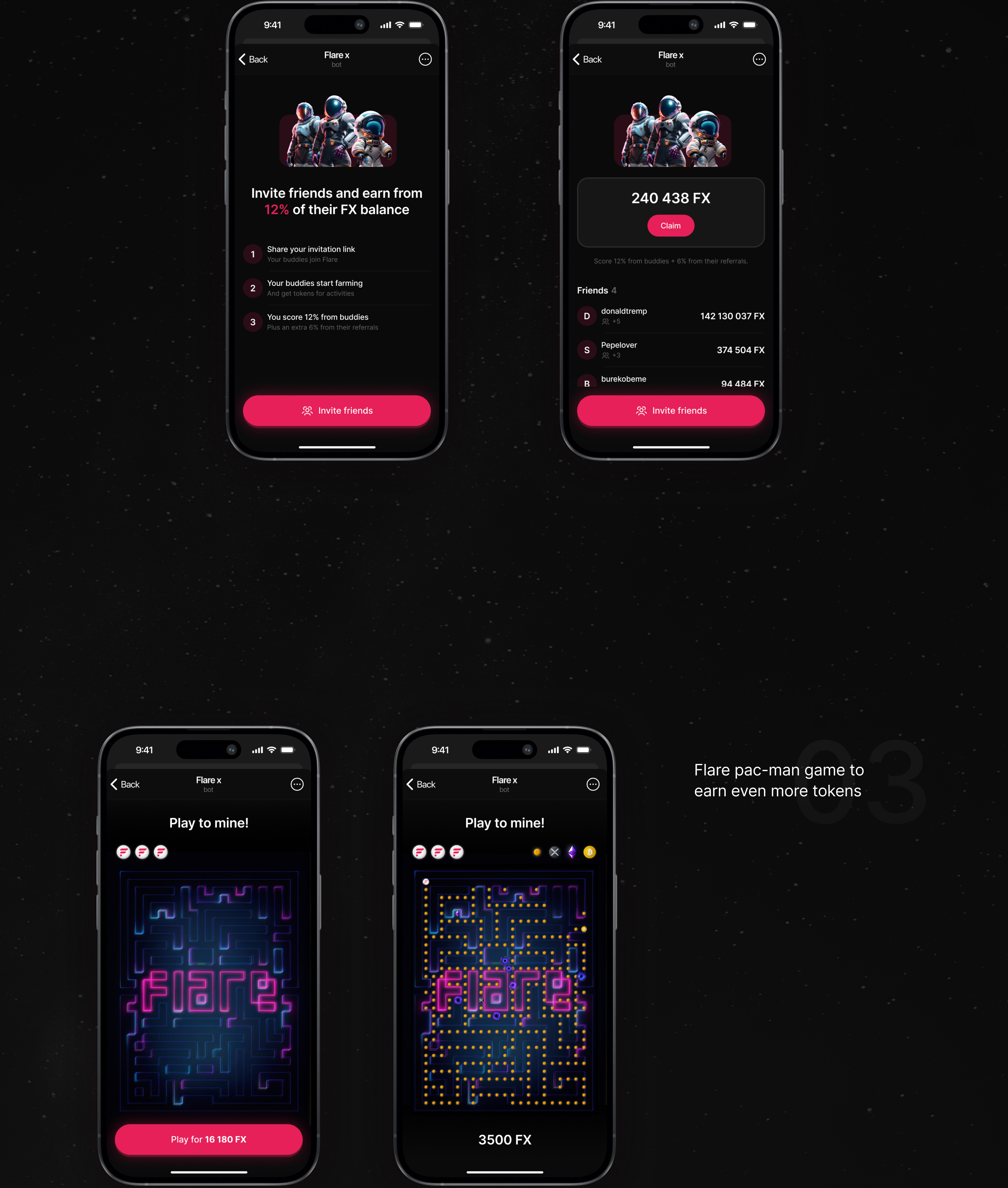 Flare X Game - Telegram Mini App (UI/UX Case Study) — Изображение №6 — Интерфейсы на Dprofile