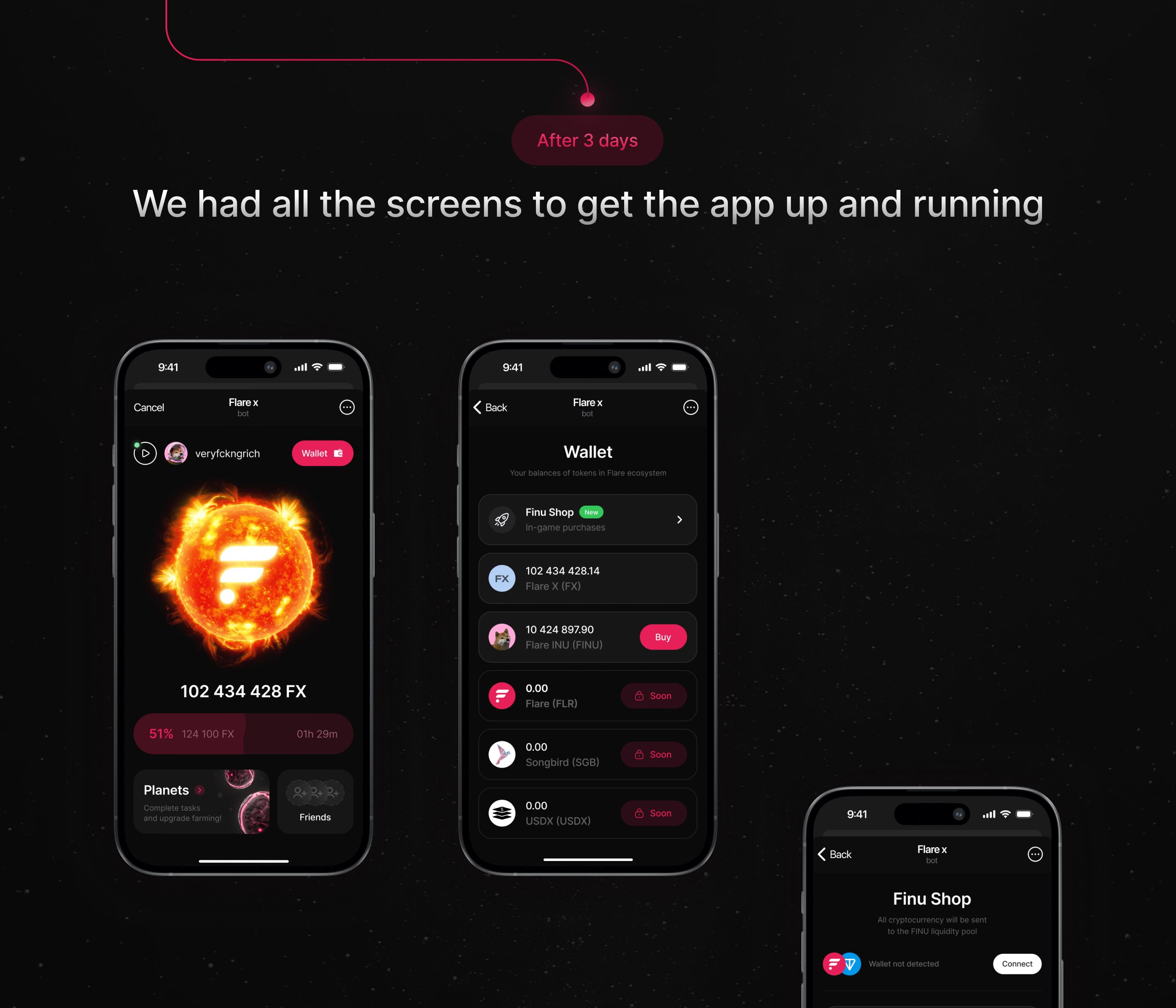 Flare X Game - Telegram Mini App (UI/UX Case Study) — Изображение №3 — Интерфейсы на Dprofile