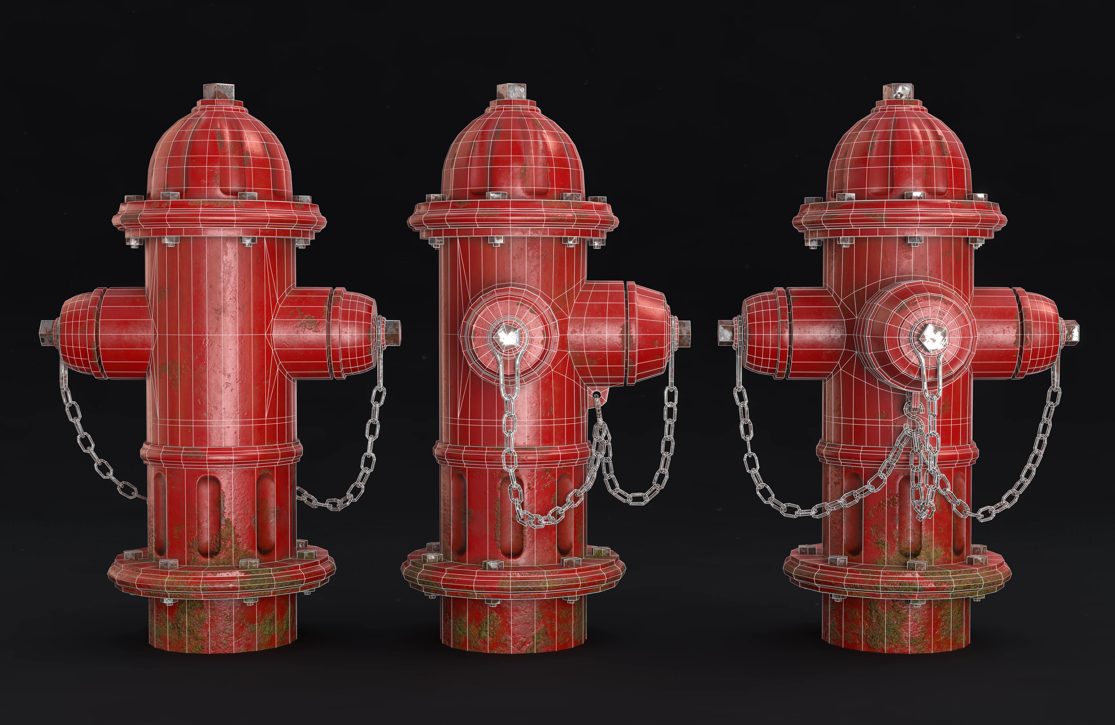 Game Ready Prop | Fire Hydrant — Изображение №3 — Иллюстрация, 3D на Dprofile