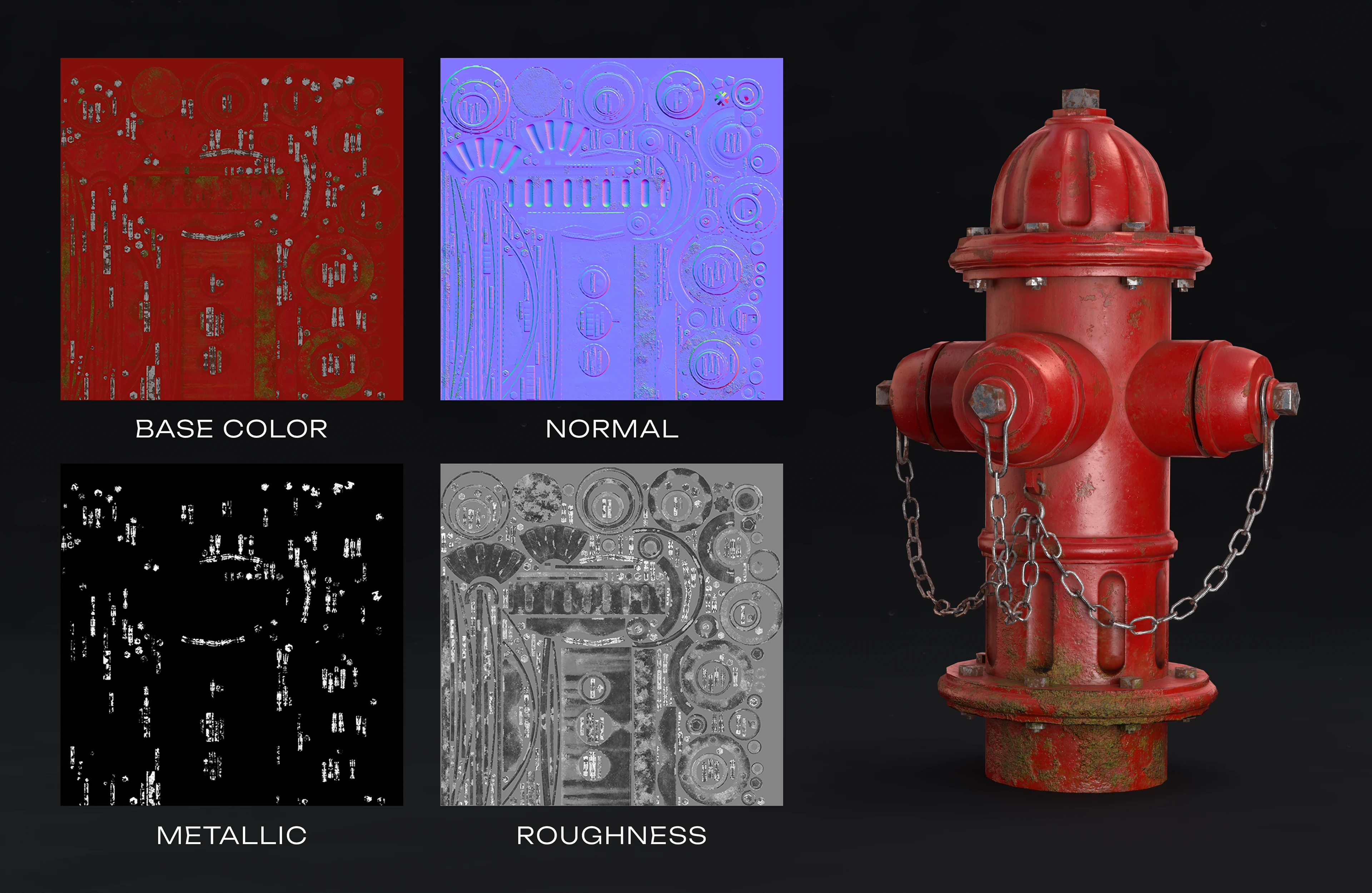 Game Ready Prop | Fire Hydrant — Изображение №4 — Иллюстрация, 3D на Dprofile