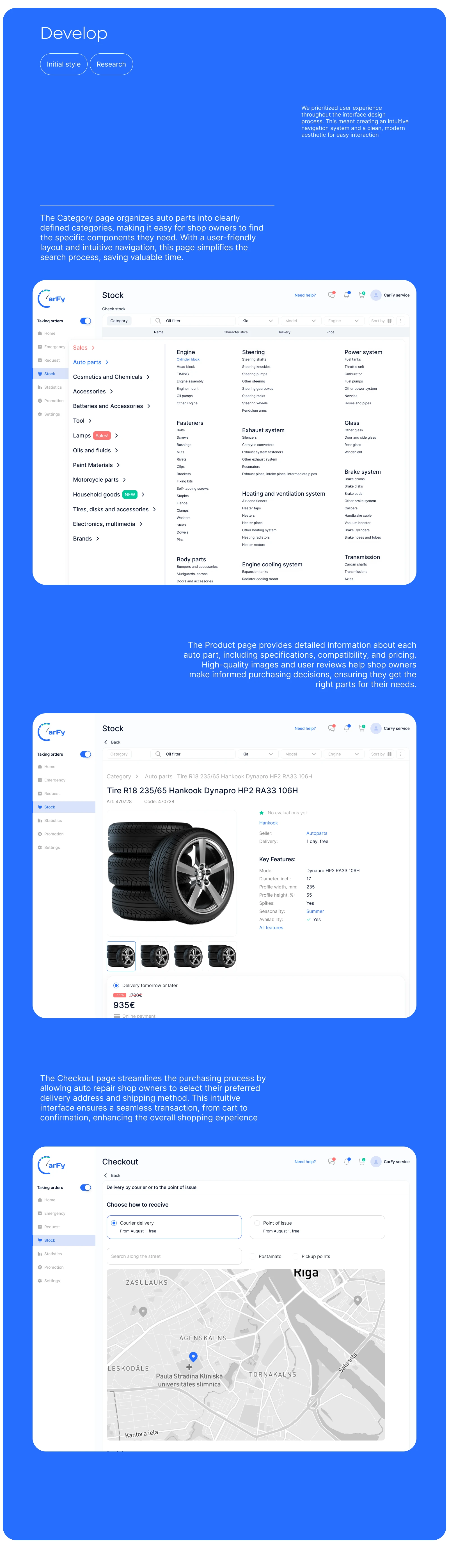 Carfy - auto repair and e-commerce platform — Изображение №8 — Интерфейсы на Dprofile