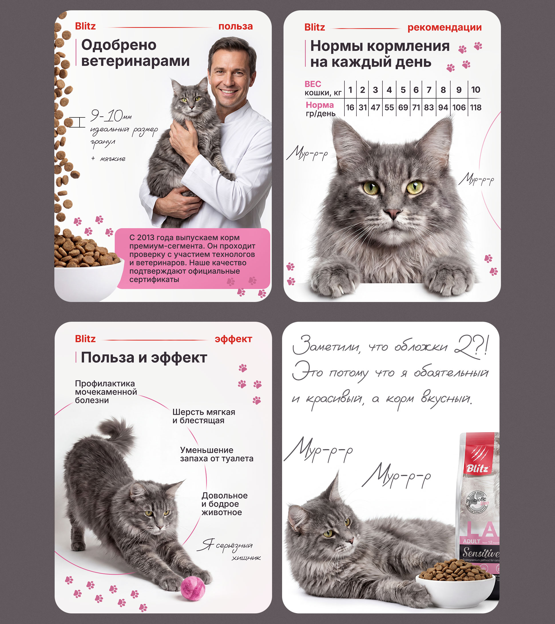Дизайн карточки товара для корма котам и кошкам — Изображение №10 — Графика, Маркетинг на Dprofile