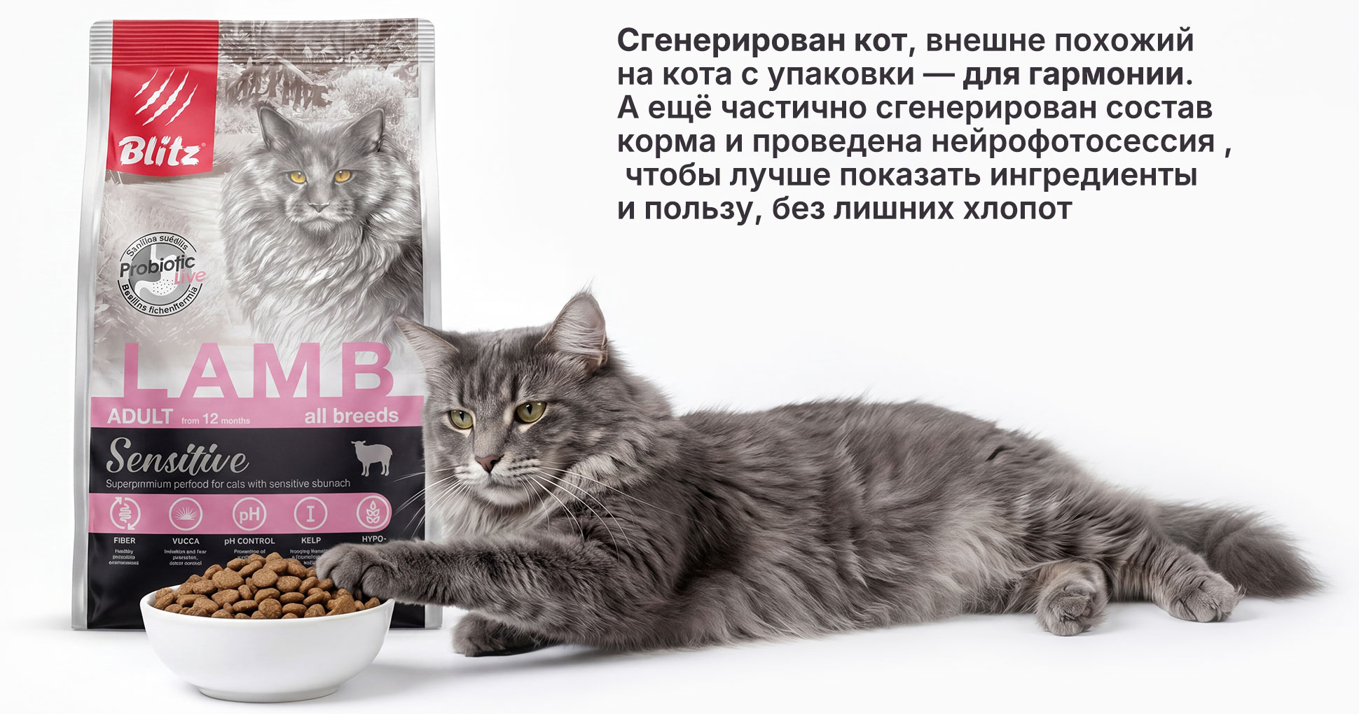 Дизайн карточки товара для корма котам и кошкам — Изображение №5 — Графика, Маркетинг на Dprofile