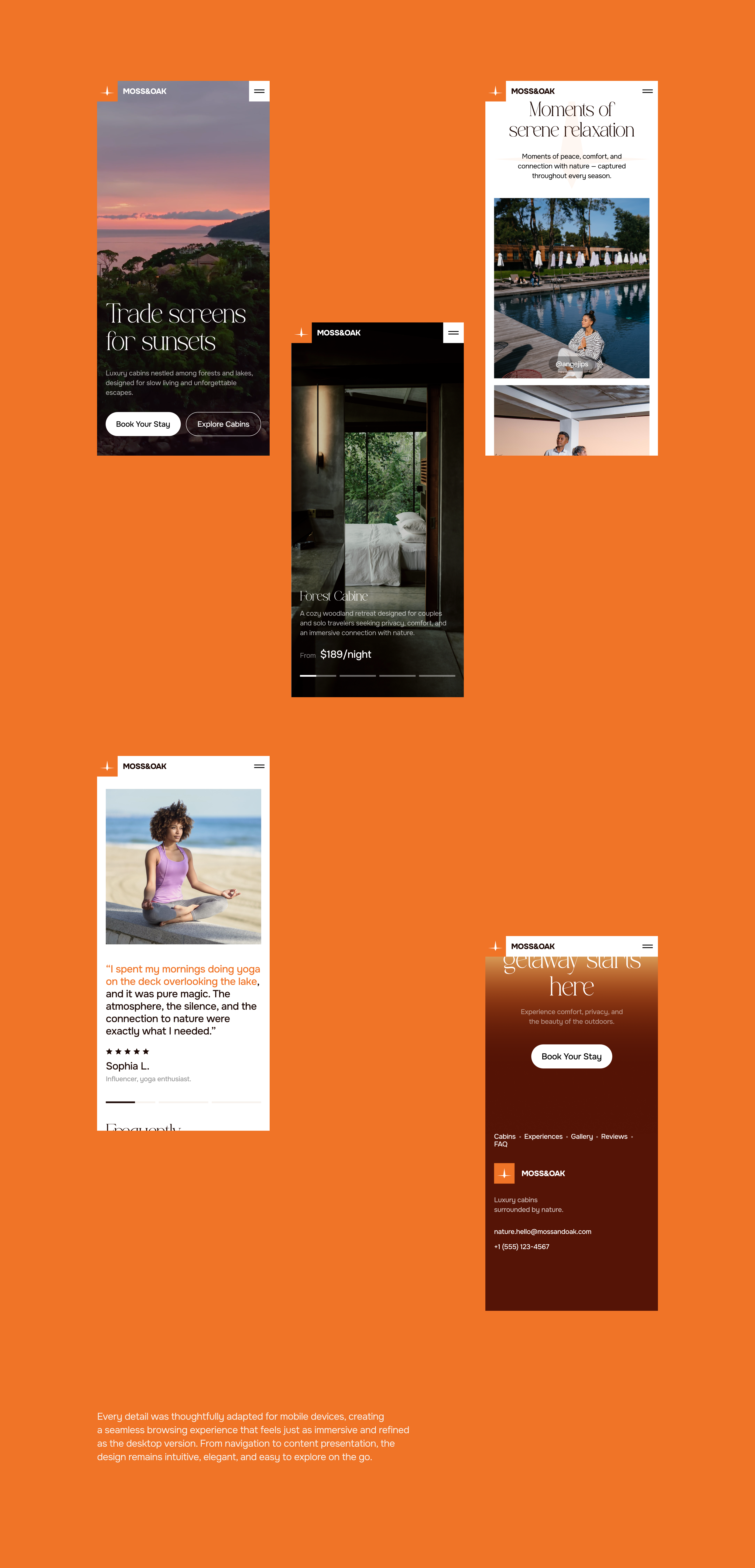 Moss & Oak — Luxury Nature Retreat Website — Изображение №3 — Интерфейсы на Dprofile
