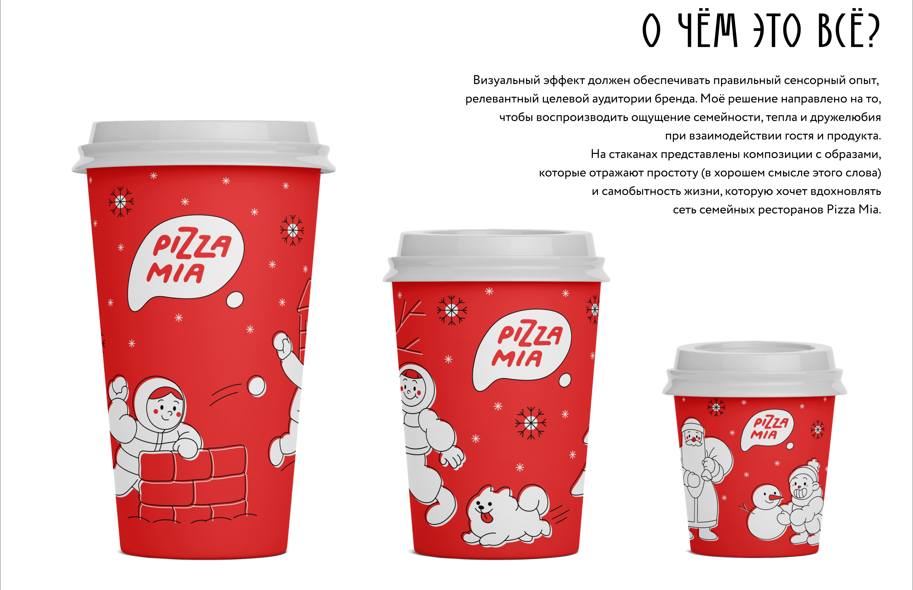 PIZZA MIA: зимняя серия стаканов — Изображение №7 — Брендинг, Иллюстрация на Dprofile