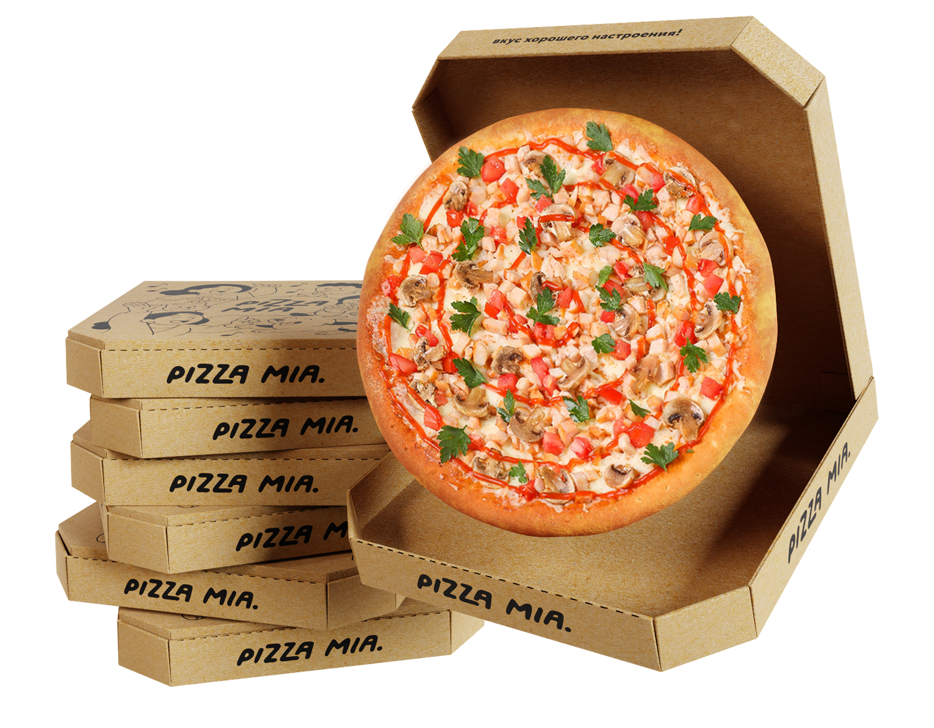 PIZZA MIA: редизайн упаковки — Изображение №10 — Брендинг, Иллюстрация на Dprofile