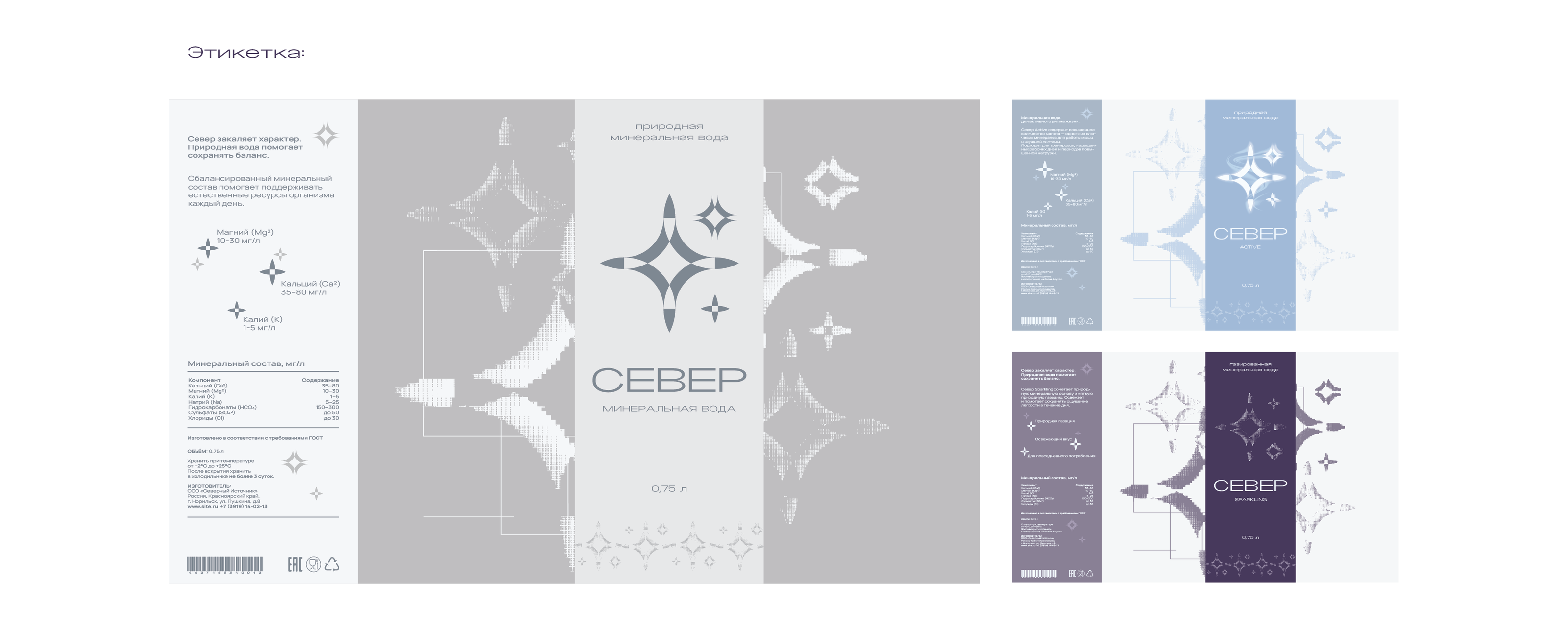 СЕВЕР Mineral Water Brand Identity & Packaging Design — Изображение №8 — Брендинг, 3D на Dprofile