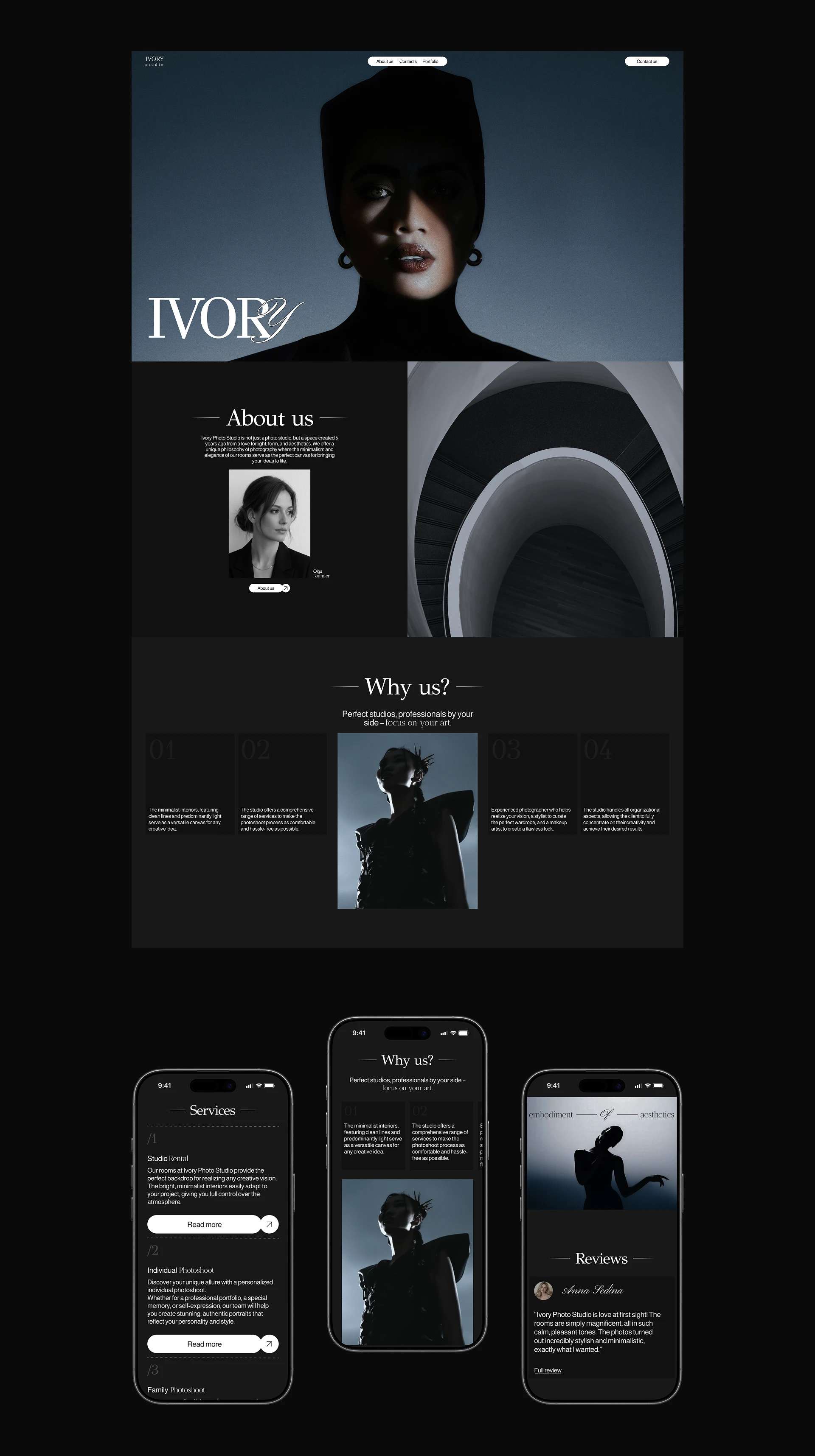 Ivory Photo Studio | Corporate website — Изображение №3 — Интерфейсы, Архитектура на Dprofile