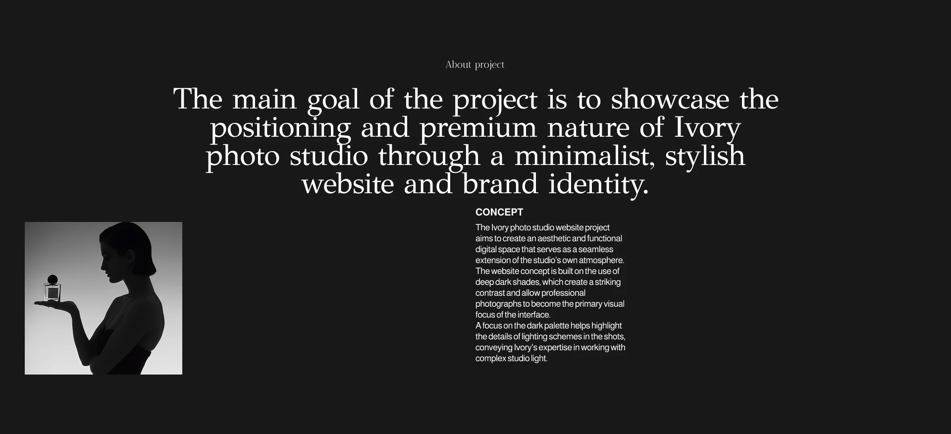 Ivory Photo Studio | Corporate website — Изображение №2 — Интерфейсы, Архитектура на Dprofile