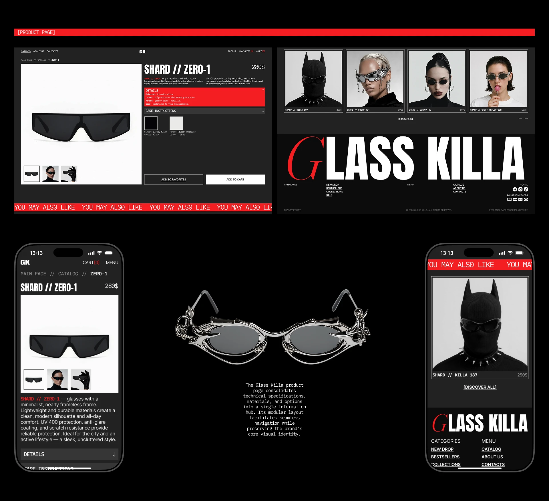 GLASS KILLA | Eyewear | E-commerce — Изображение №9 — Интерфейсы, Архитектура на Dprofile