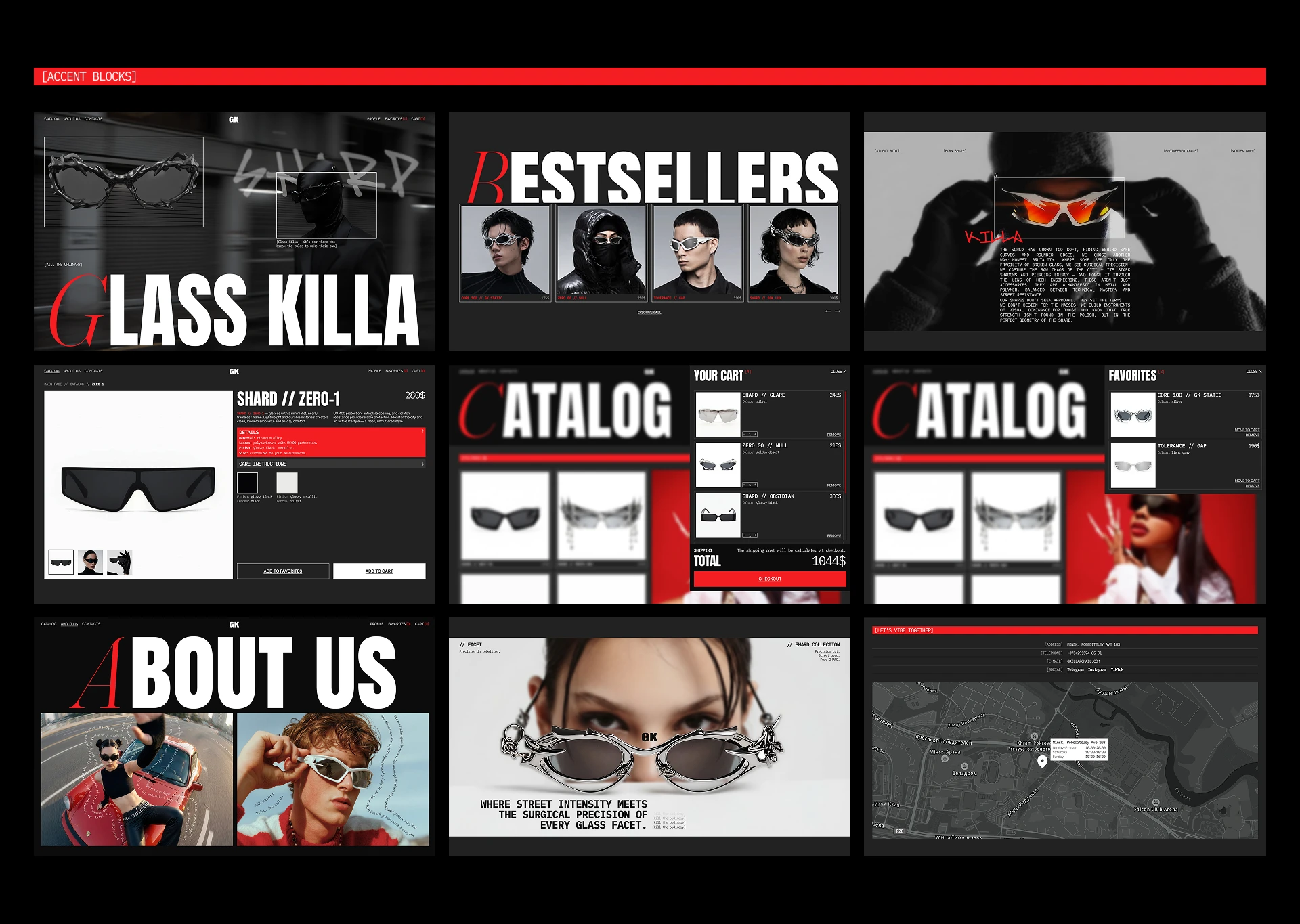GLASS KILLA | Eyewear | E-commerce — Изображение №13 — Интерфейсы, Архитектура на Dprofile