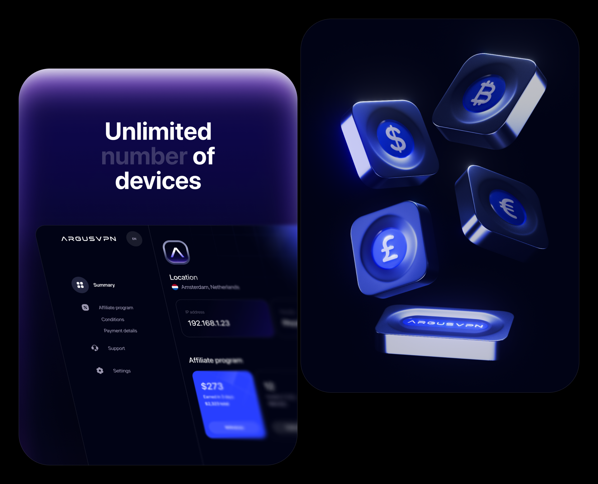 ARGUS VPN — Дизайн Вебсайта и мобильного приложения — Изображение №19 — Интерфейсы, Анимация на Dprofile