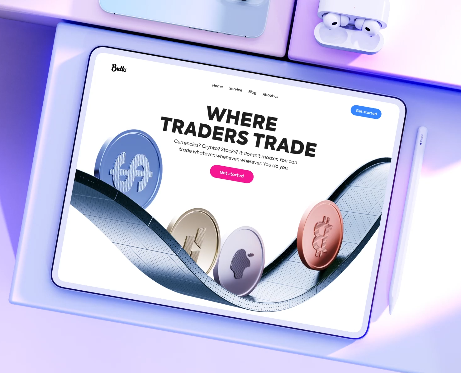 Bullo Трейдинговая Платформа — Интерфейсы, Анимация на Dprofile