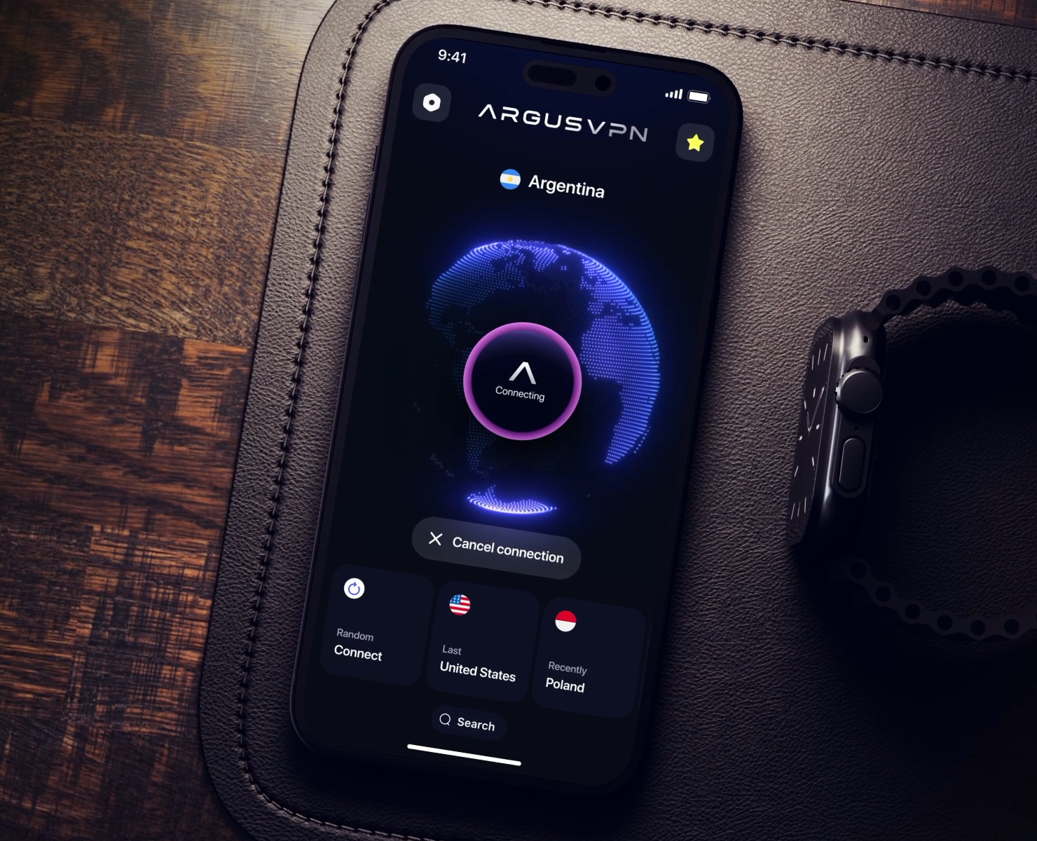 ARGUS VPN — Дизайн Вебсайта и мобильного приложения — Интерфейсы, Анимация на Dprofile