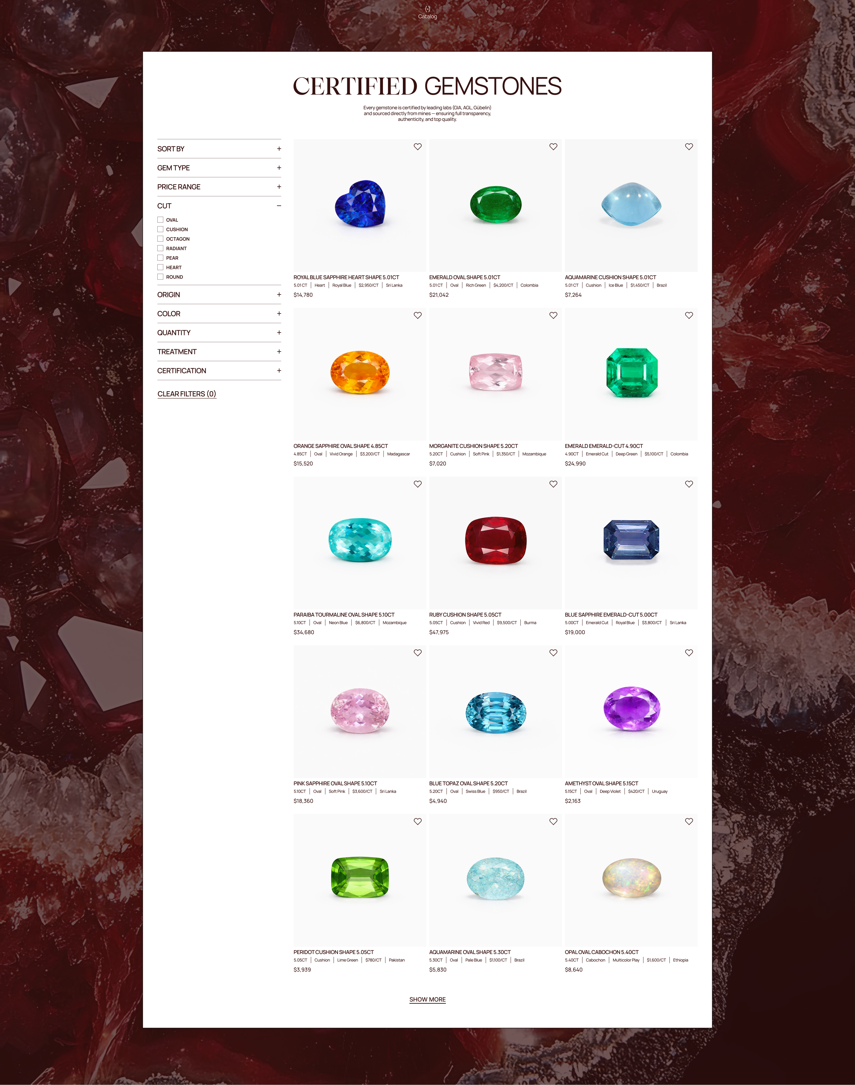 BKK Gems DMCC | E-commerce — Изображение №5 — Интерфейсы на Dprofile