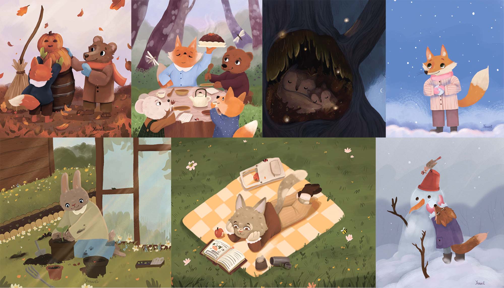 A series of illustrations from 7 seasons — Изображение №1 — Иллюстрация на Dprofile