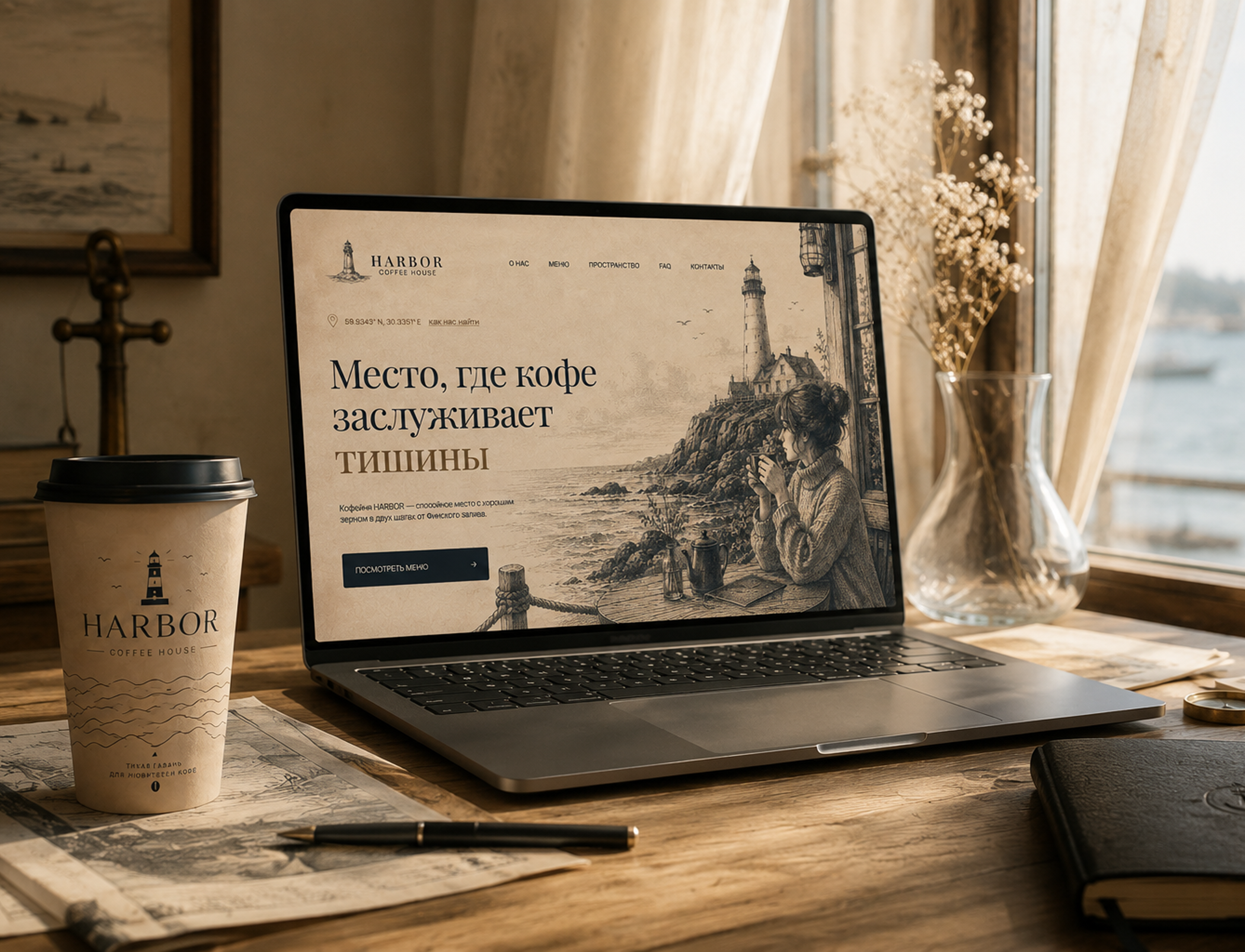 HARBOR | кофейня — Изображение №1 — Интерфейсы, Брендинг на Dprofile