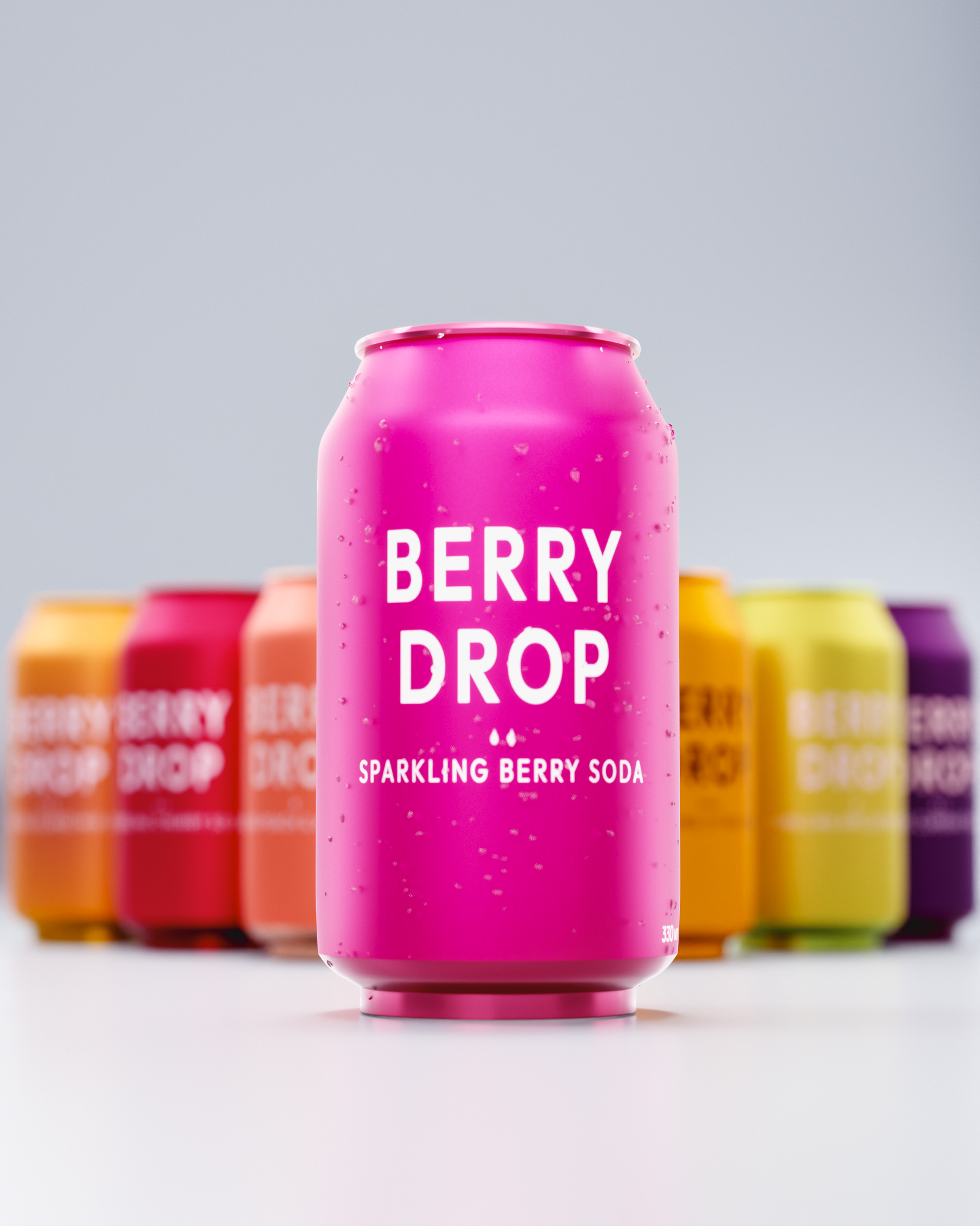 Berry Drop — концепт бренда газированных напитков — Изображение №3 — Брендинг, 3D на Dprofile