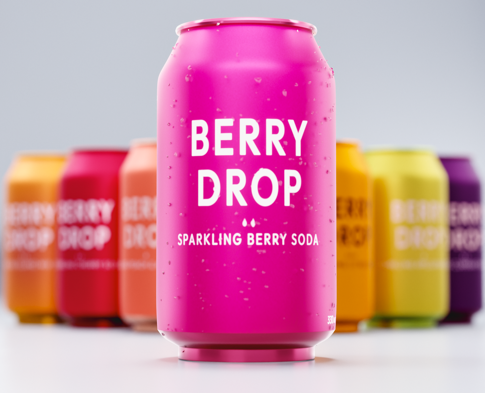 Berry Drop — концепт бренда газированных напитков — Брендинг, 3D на Dprofile