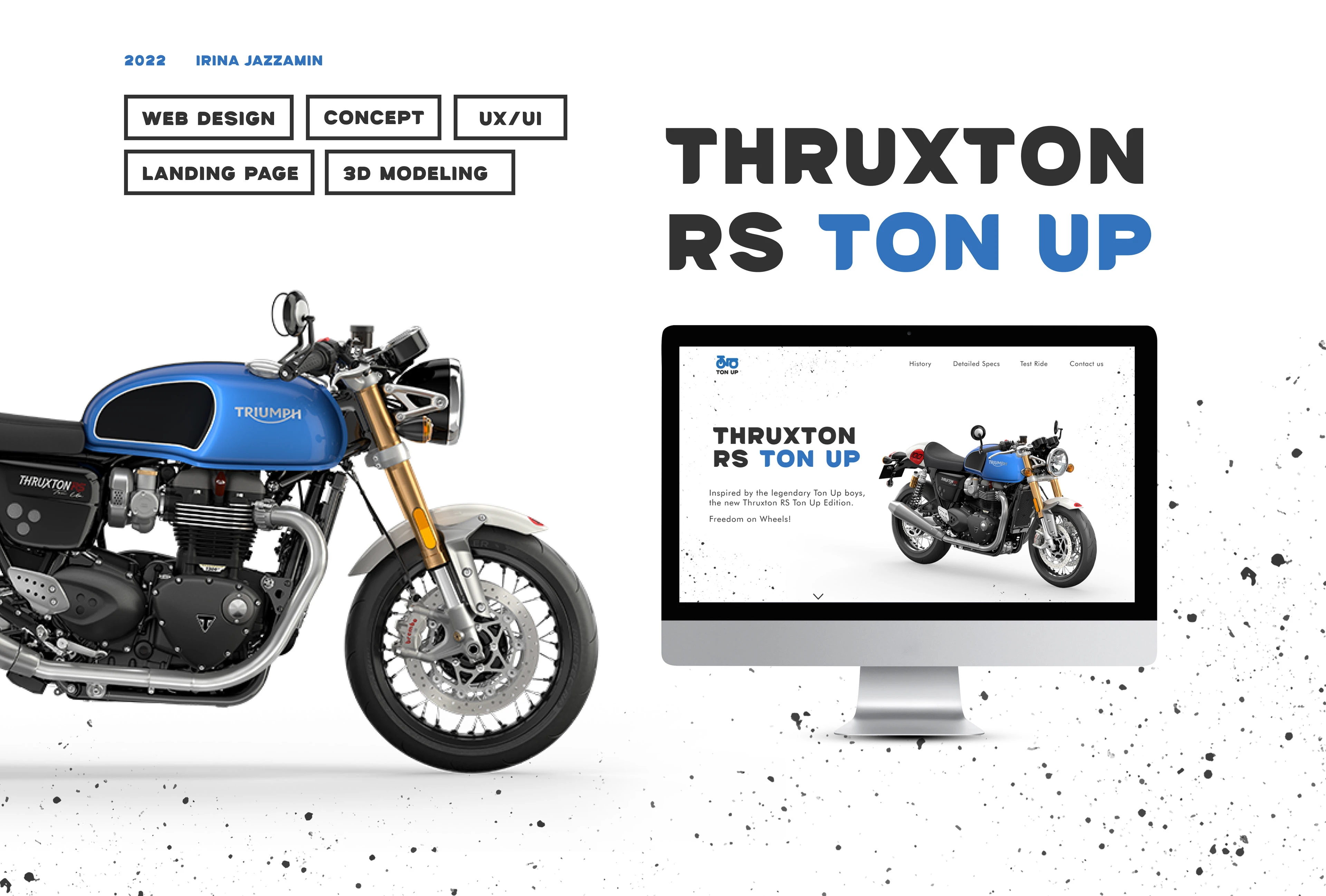 Landing Page — THRUXTON RS TON UP — Изображение №1 — Интерфейсы, 3D на Dprofile