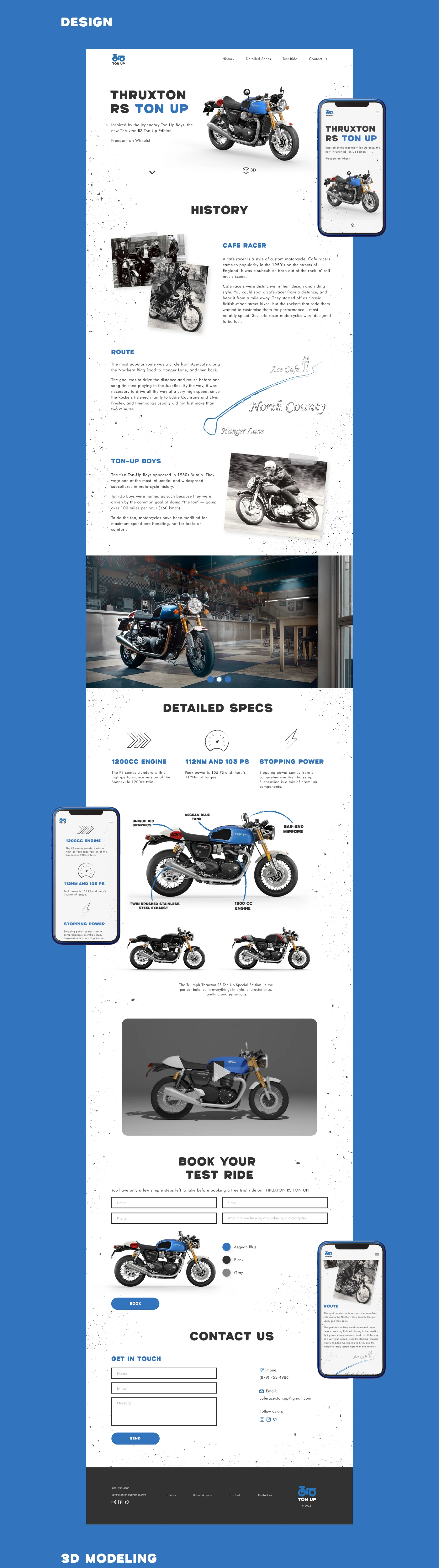 Landing Page — THRUXTON RS TON UP — Изображение №4 — Интерфейсы, 3D на Dprofile