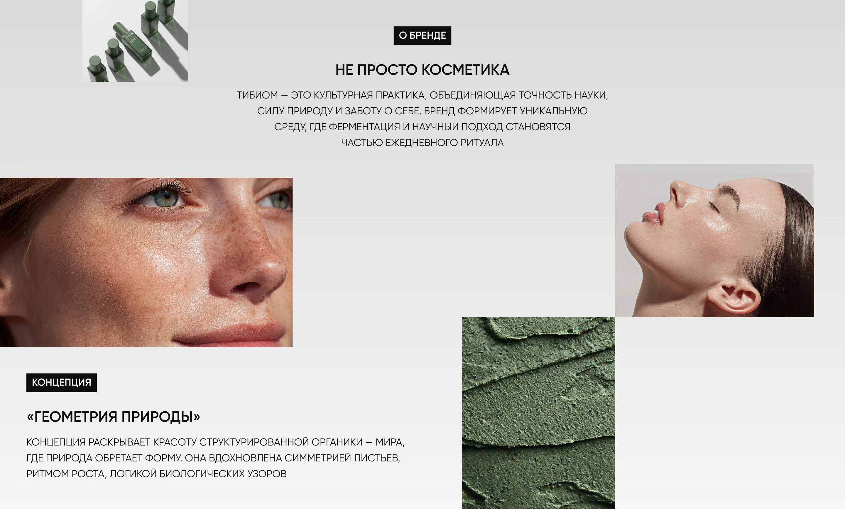 ТИБИОМ | натуральная косметика — Изображение №2 — Интерфейсы, Брендинг на Dprofile