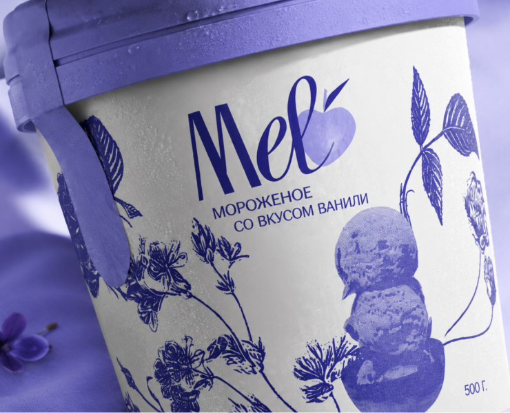 MELO — Айдентика и упаковка бренда мороженого — Брендинг, Промдизайн на Dprofile
