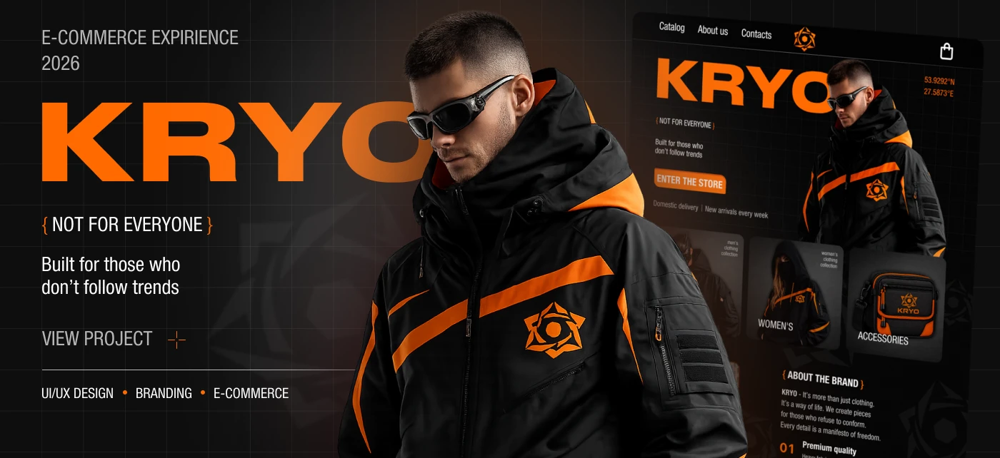 KRYO — Streetwear E-Commerce Website Design — Изображение №1 — Интерфейсы, Брендинг на Dprofile