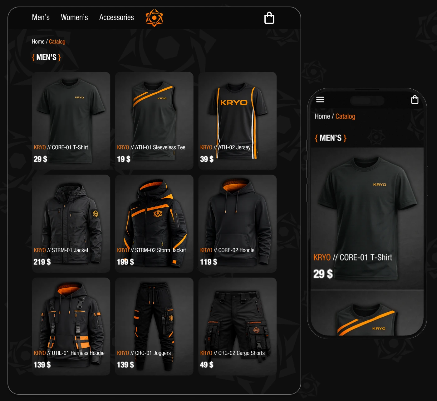 KRYO — Streetwear E-Commerce Website Design — Изображение №7 — Интерфейсы, Брендинг на Dprofile