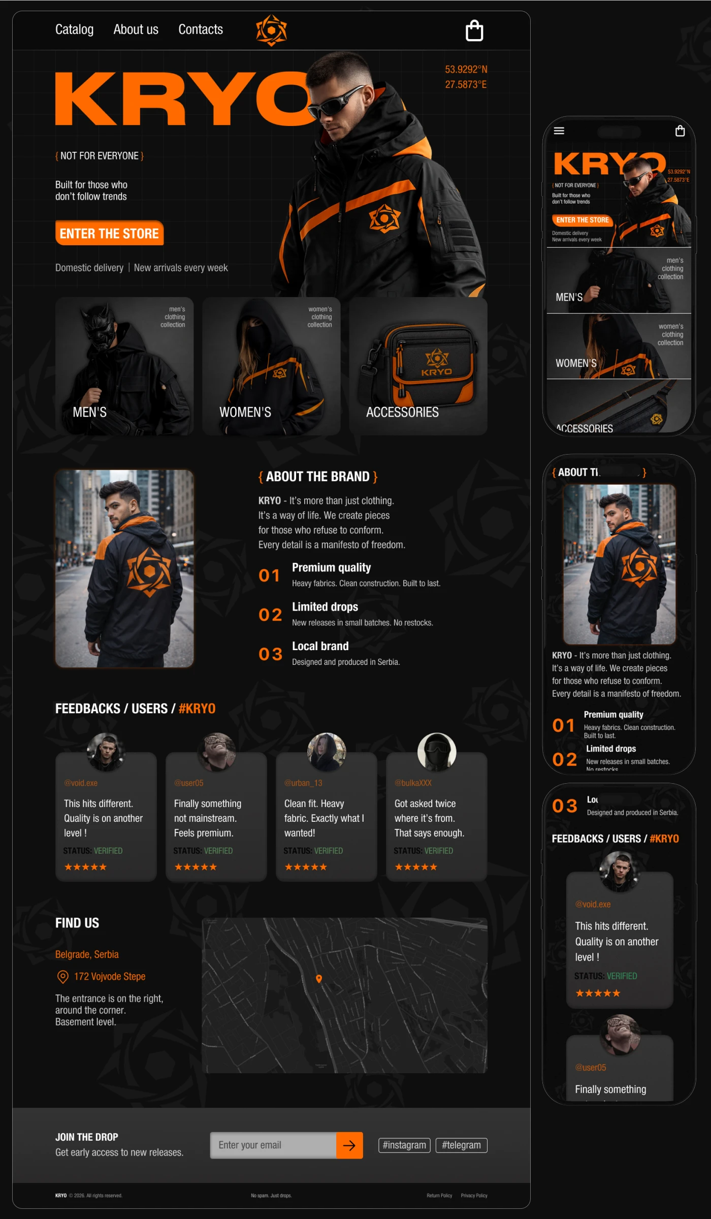 KRYO — Streetwear E-Commerce Website Design — Изображение №5 — Интерфейсы, Брендинг на Dprofile
