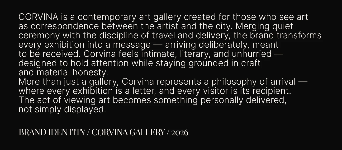 Corvina | Brand Identity | Art Gallery — Изображение №2 — Брендинг на Dprofile