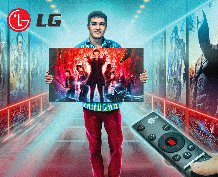Рекламный макет для LG OLED R + Netflix — Графика, Маркетинг на Dprofile