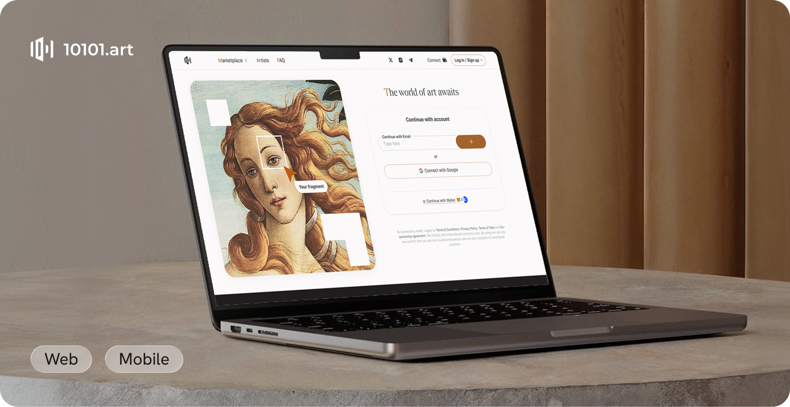 10101.art: Дизайн B2C art-tech платформы дробного владения картинами — Изображение №1 — Интерфейсы на Dprofile