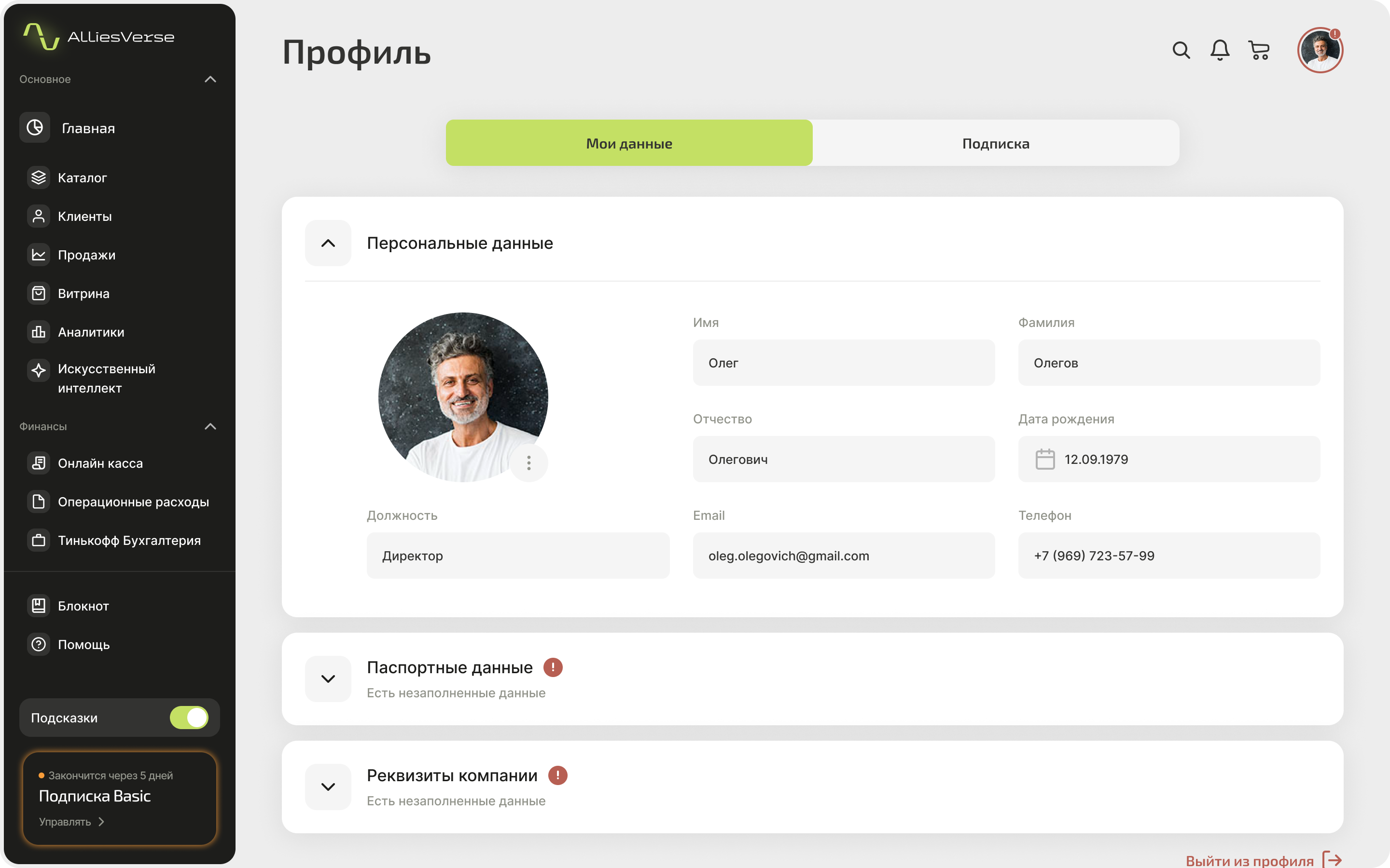 AlliesVerse: Дизайн SaaS FinTech платформы для предпринимат… — Изображение №17 — Интерфейсы на Dprofile