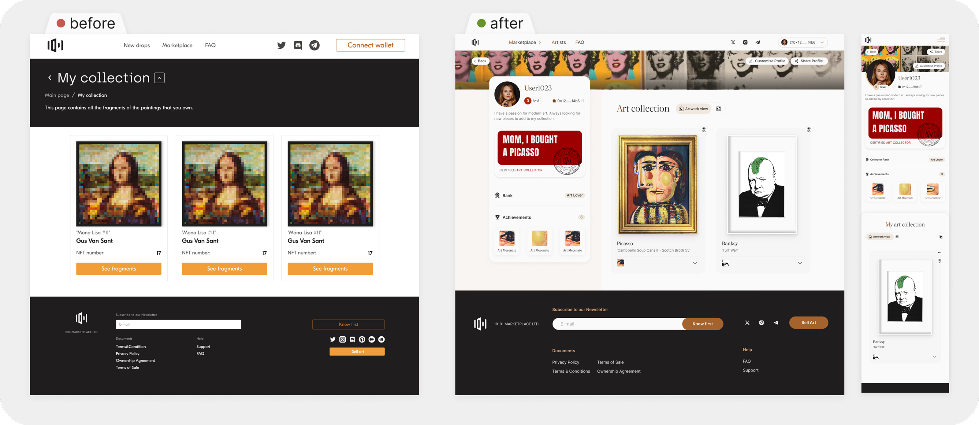 10101.art: Дизайн B2C art-tech платформы дробного владения картинами — Изображение №19 — Интерфейсы на Dprofile
