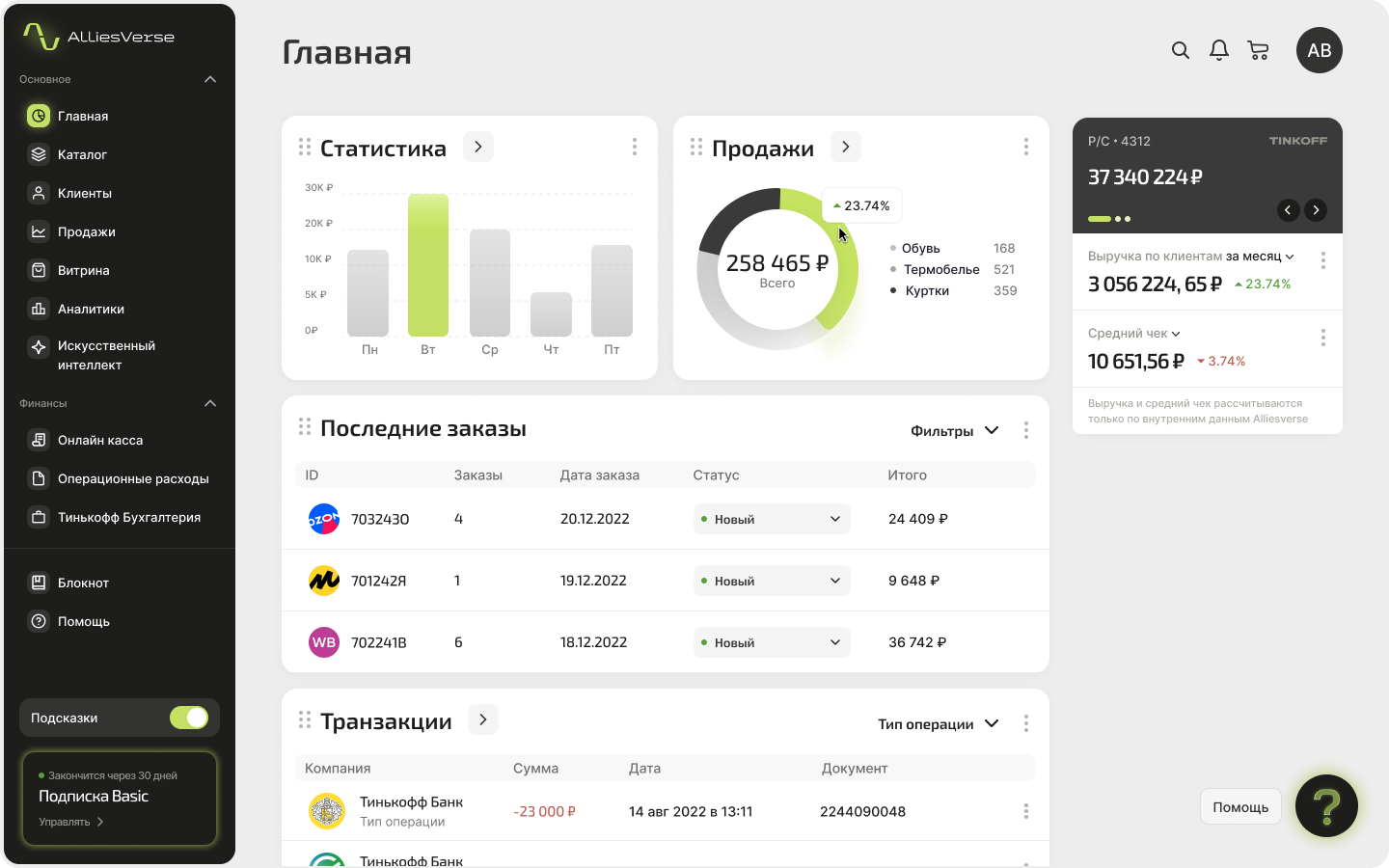 AlliesVerse: Дизайн SaaS FinTech платформы для предпринимат… — Изображение №2 — Интерфейсы на Dprofile
